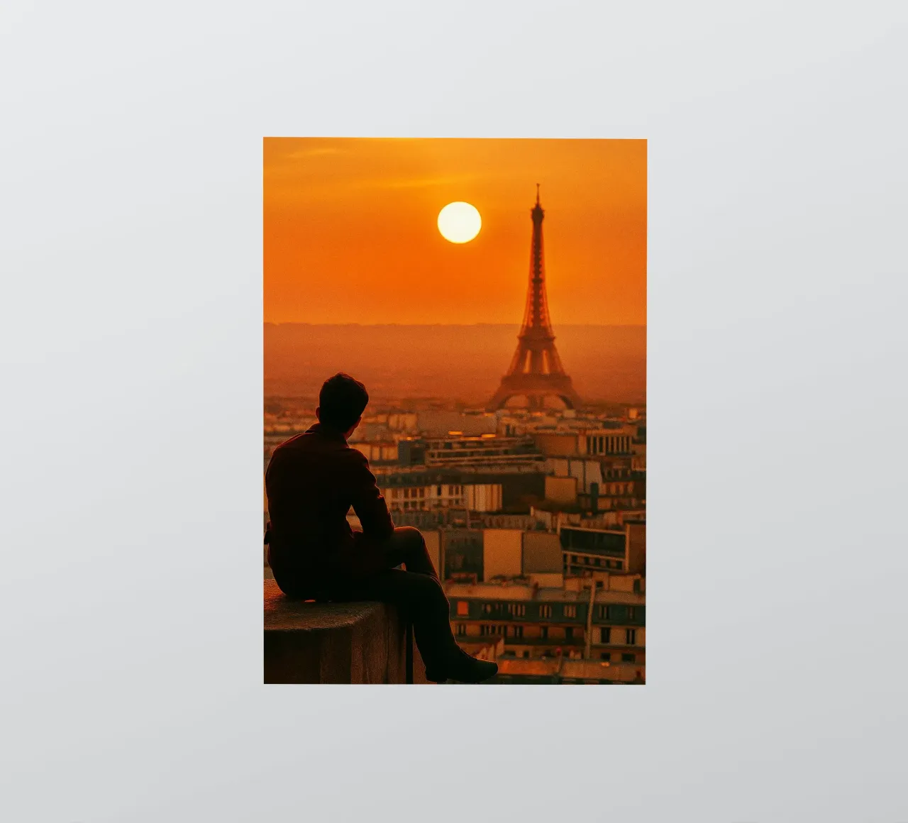 vue de paris l'après-midi photographie retro autocollant de viantishop