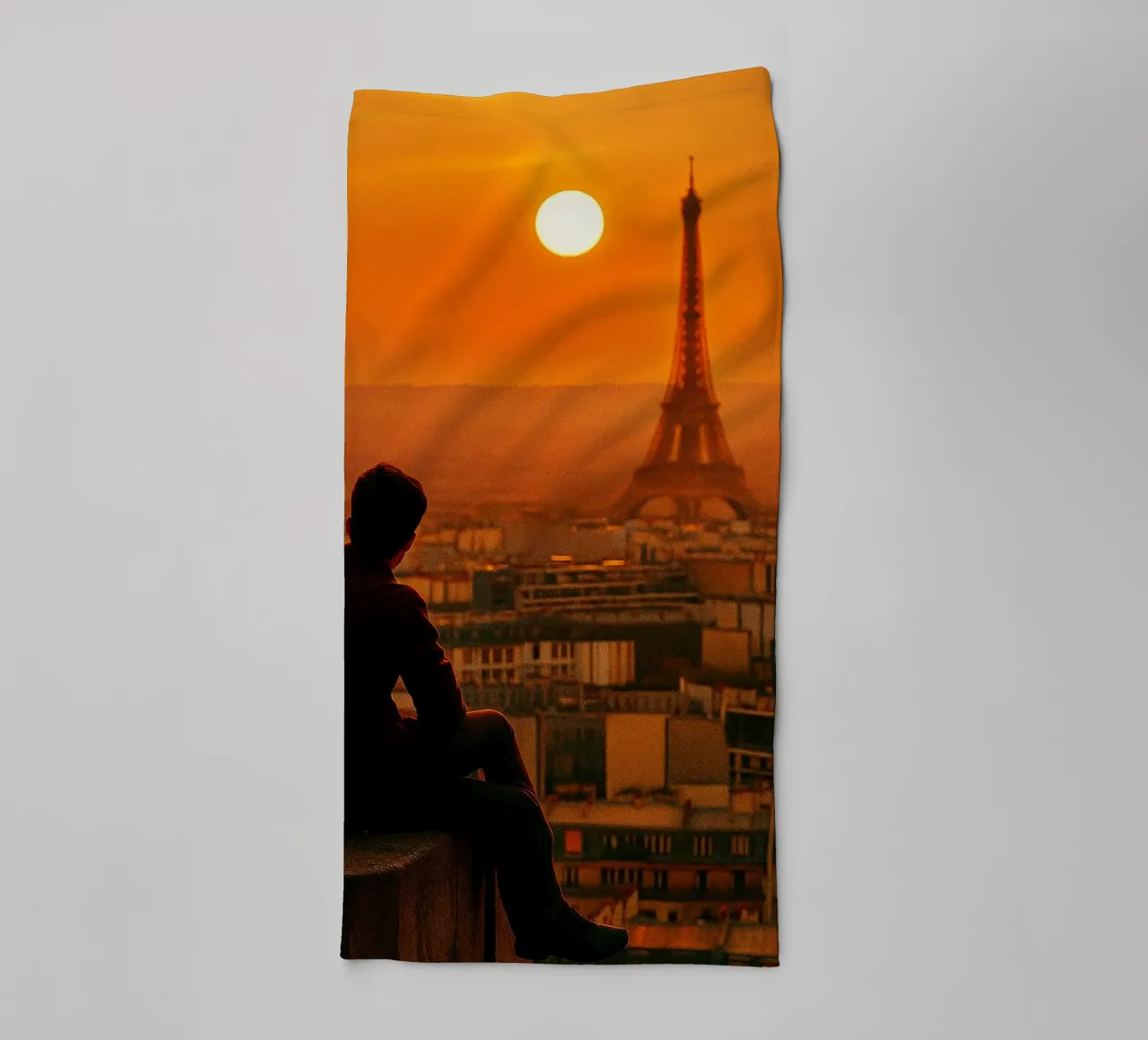 vue de paris l'après-midi photographie retro serviette de bain de viantishop