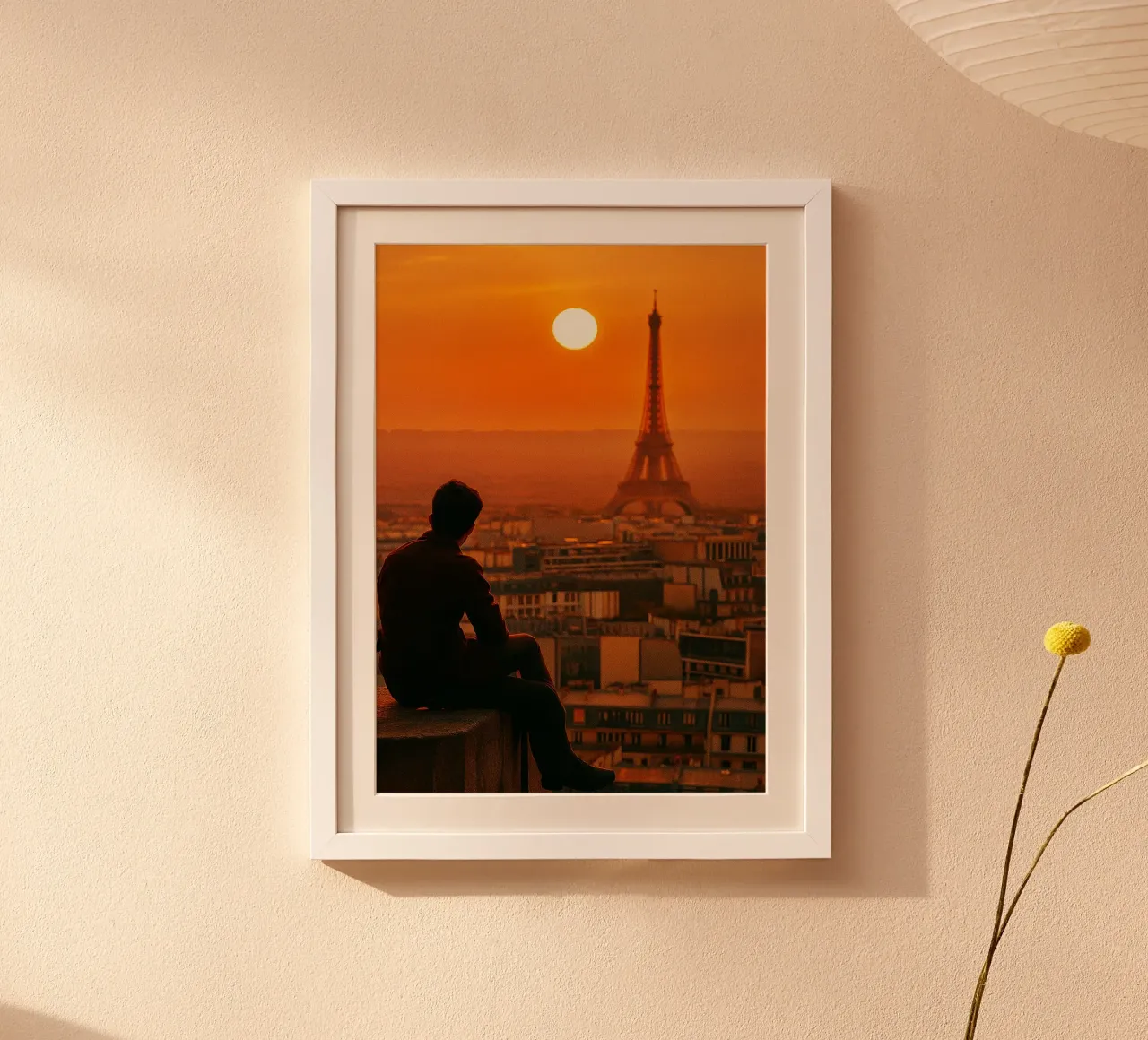 vue de paris l'après-midi photographie retro poster avec cadre en aluminium de viantishop