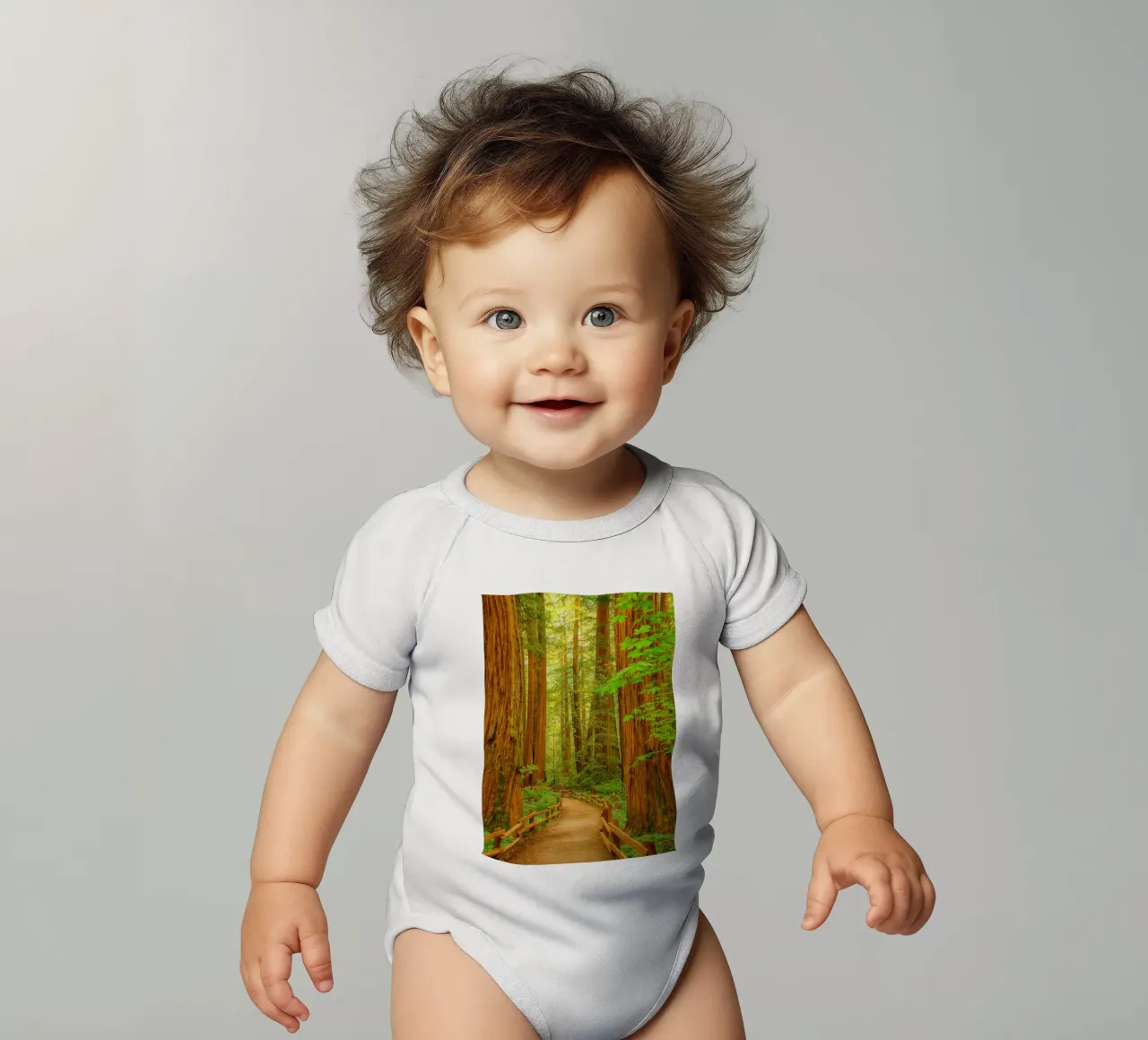 route dans la forêt vue rétro photographie body bébé de viantishop