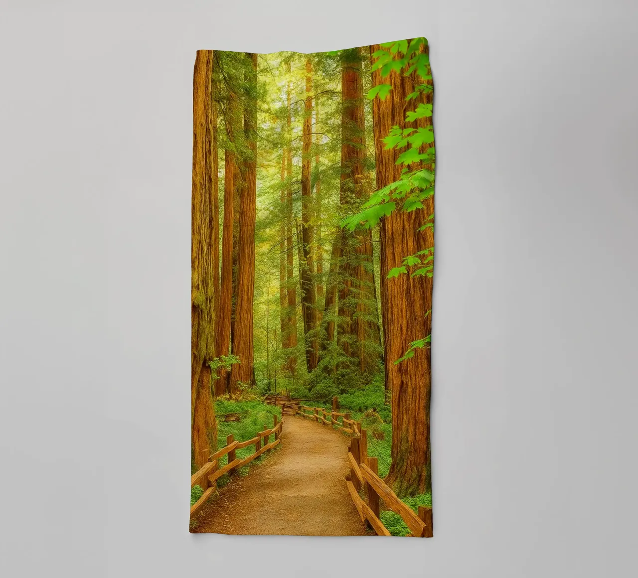 strada nella foresta vista fotografia retrò asciugamano da bagno da viantishop