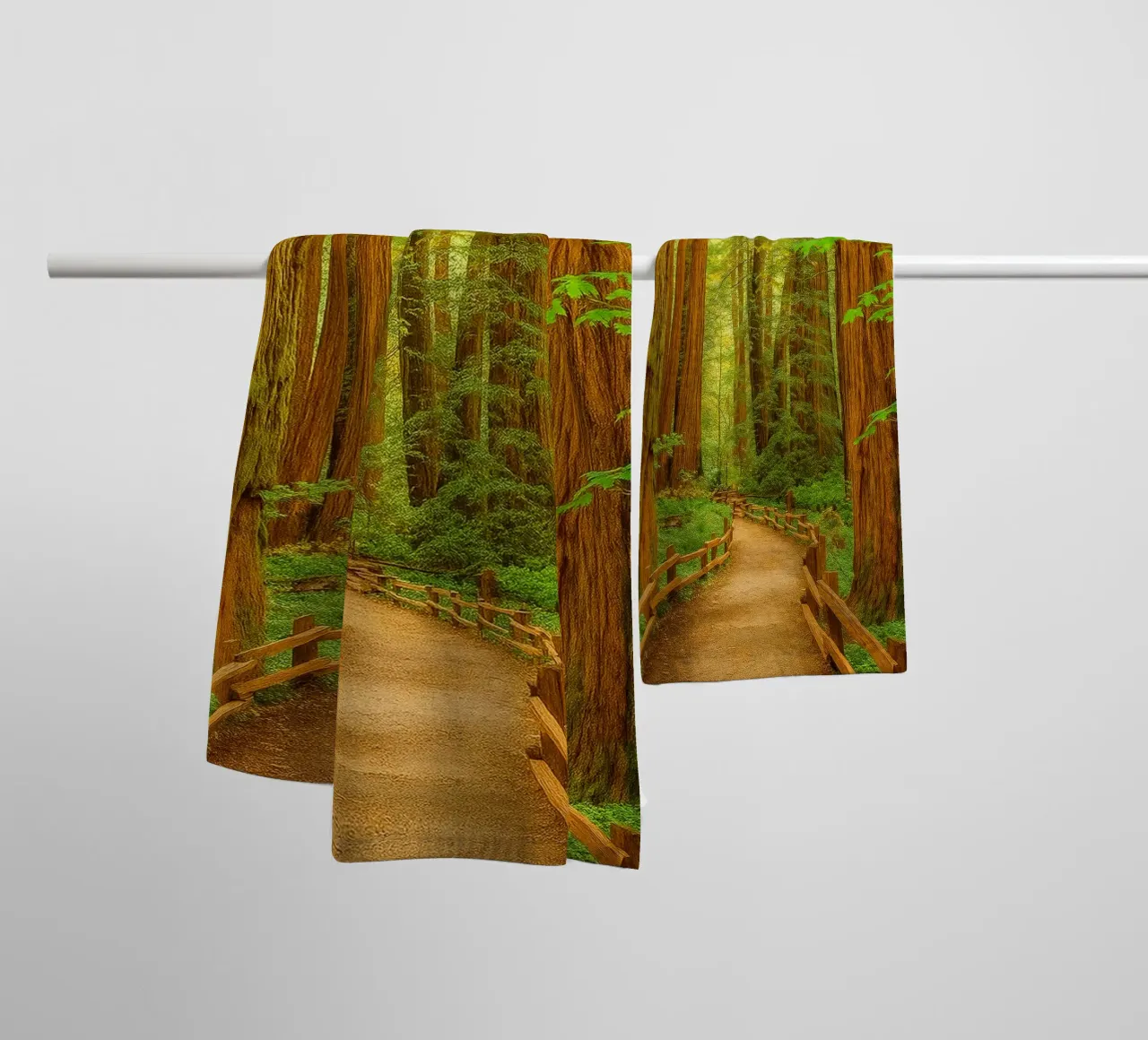 strada nella foresta vista fotografia retrò asciugamano da bagno da viantishop