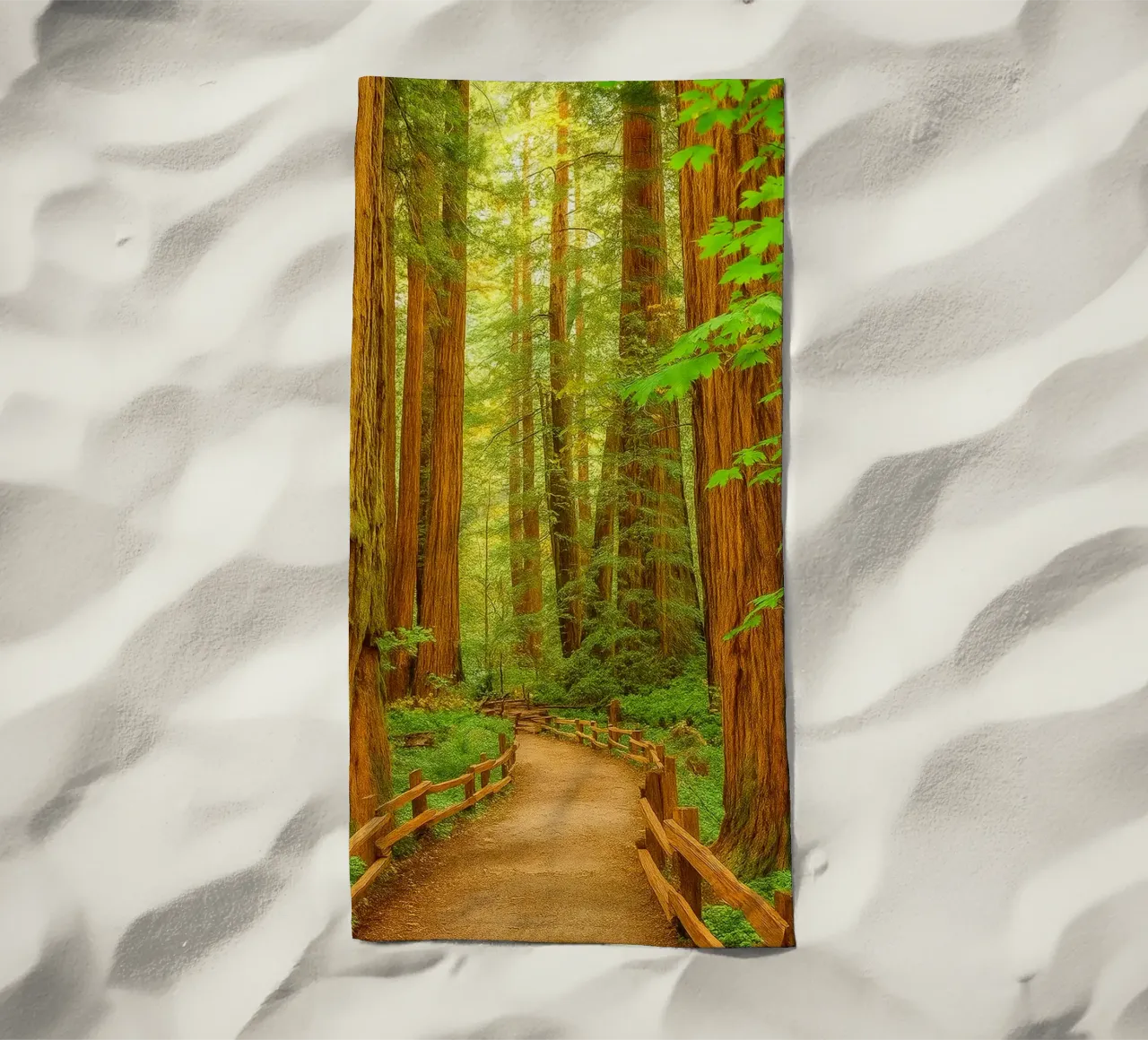 route dans la forêt vue rétro photographie serviette de plage de viantishop