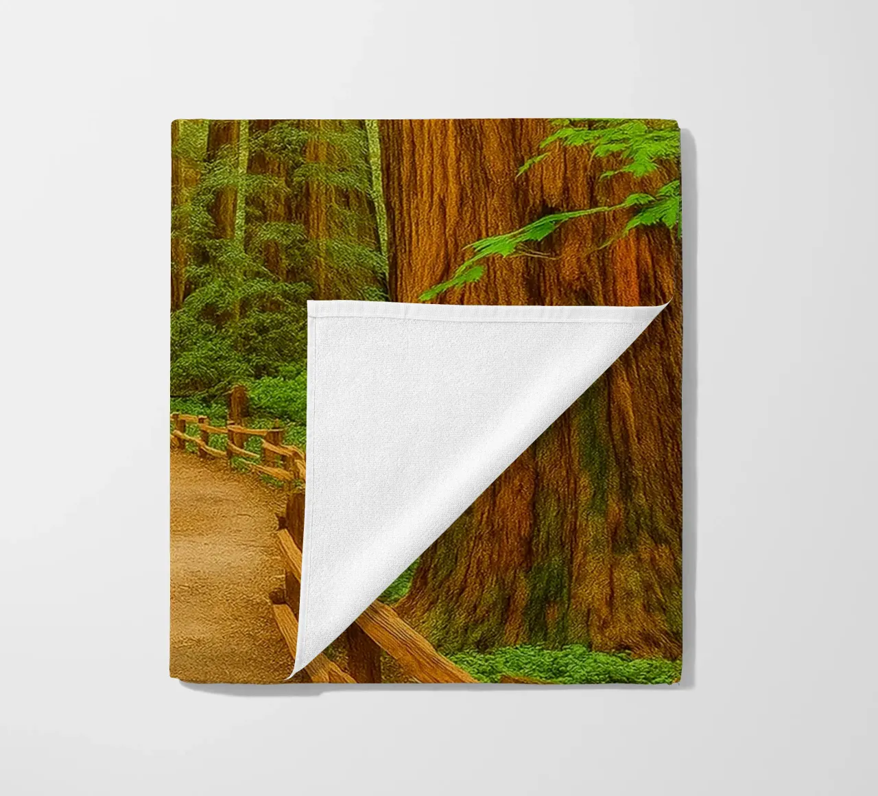 route dans la forêt vue rétro photographie serviette de plage de viantishop