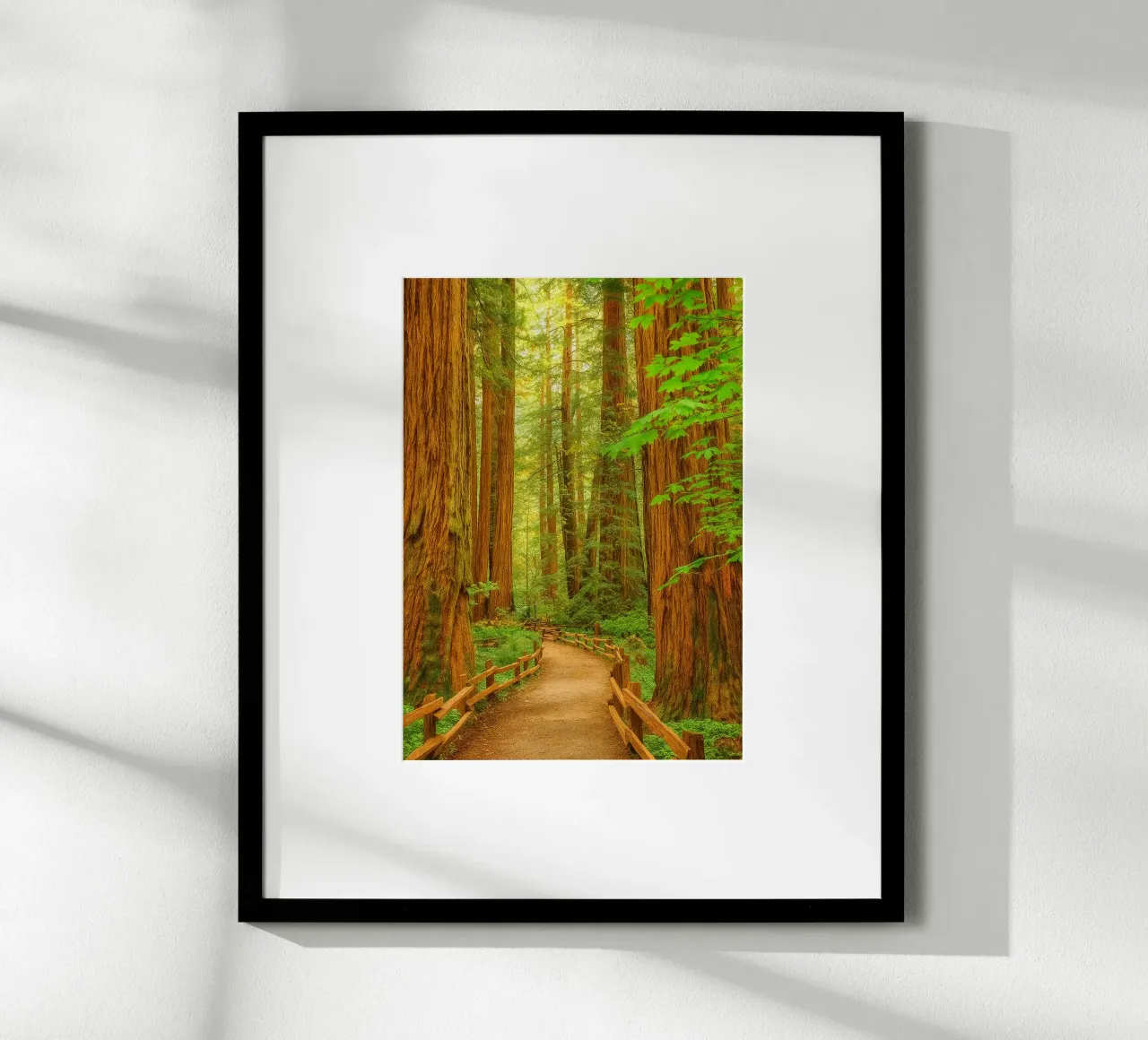 route dans la forêt vue rétro photographie poster avec cadre en bois de viantishop