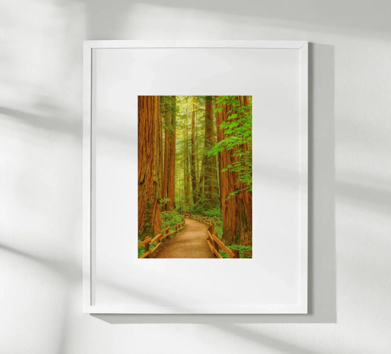 route dans la forêt vue rétro photographie poster avec cadre en bois de viantishop