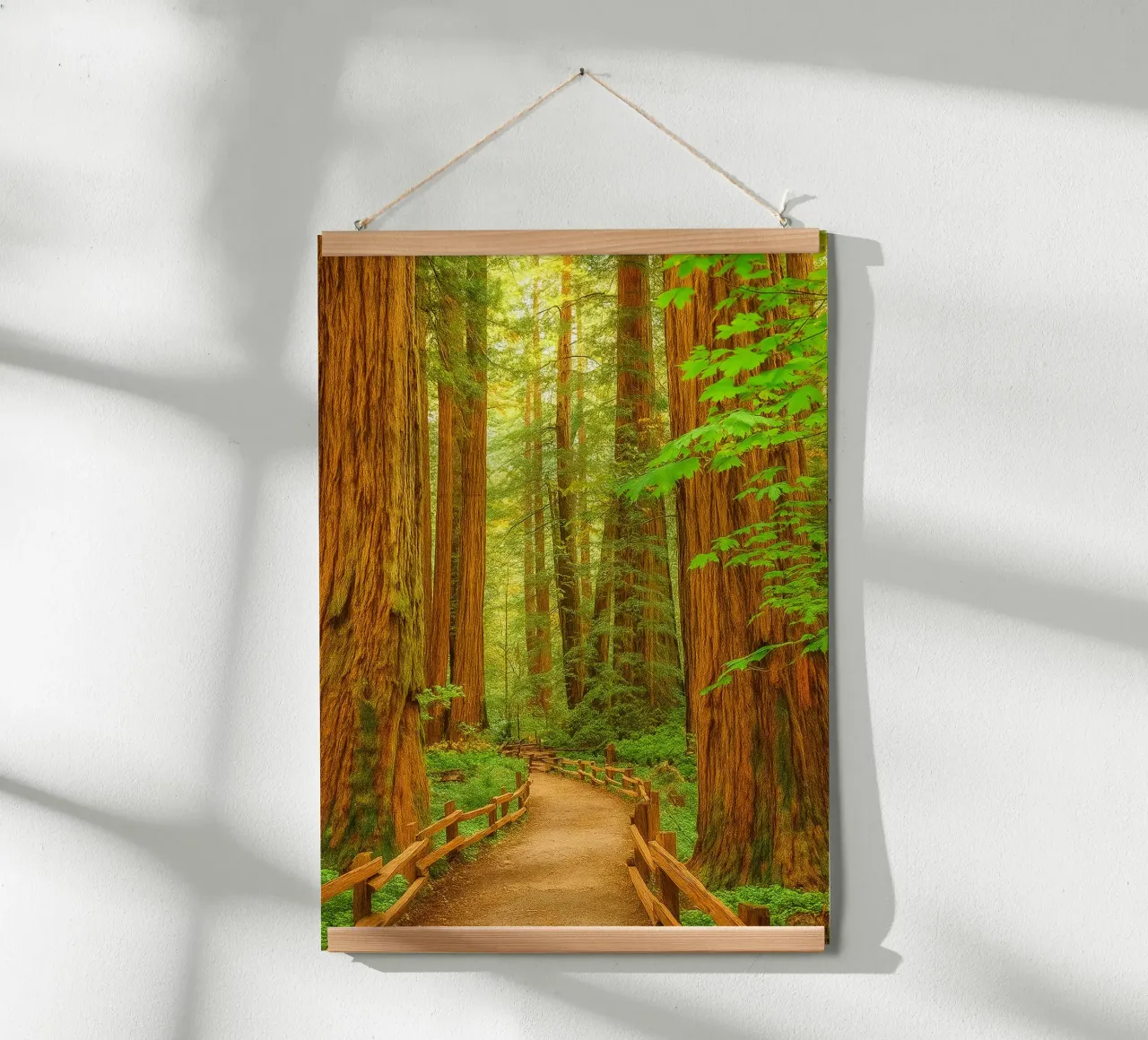 route dans la forêt vue rétro photographie poster avec cadre en bois de viantishop