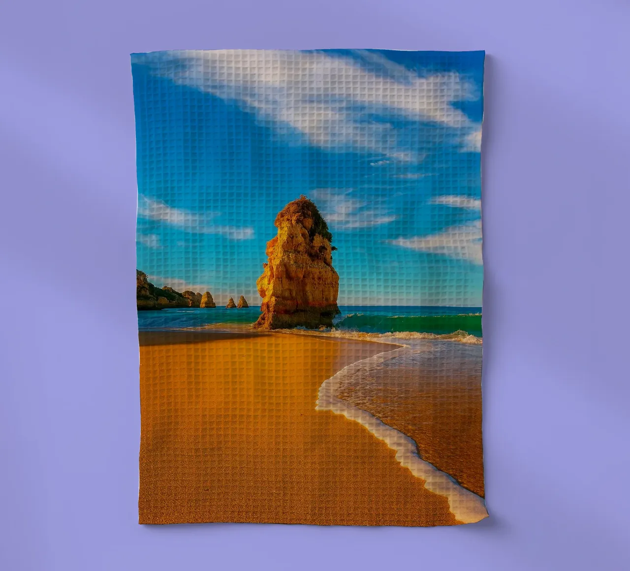 rocher vue côtière photographie rétro torchon de viantishop