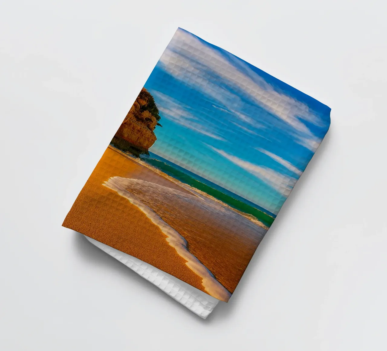 rocher vue côtière photographie rétro torchon de viantishop