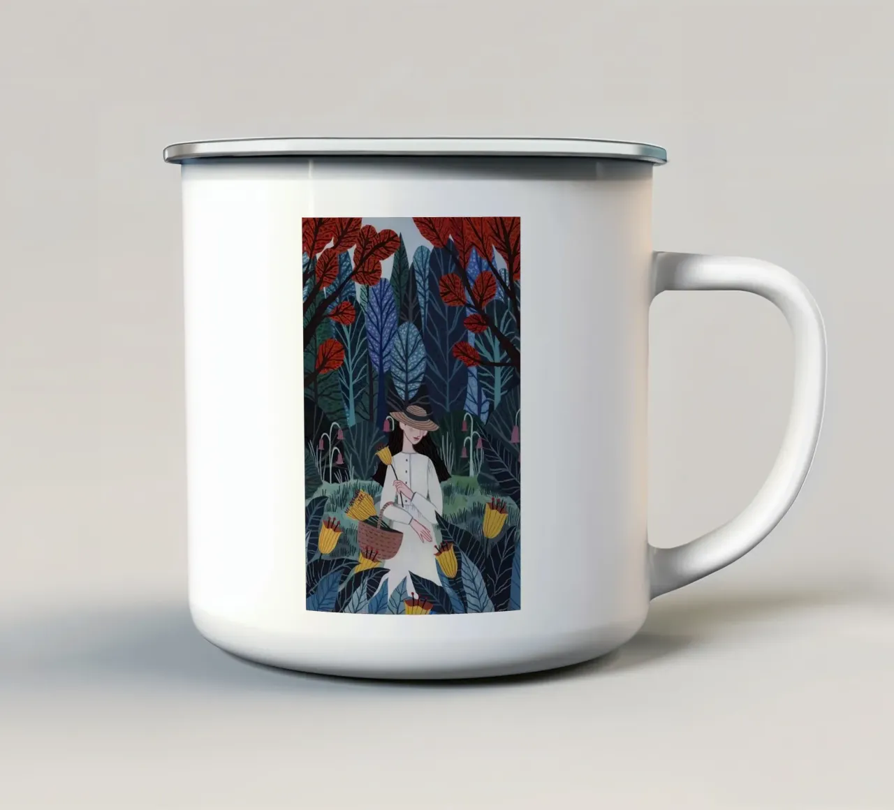 girl in forest tazza in smalto da Good days
