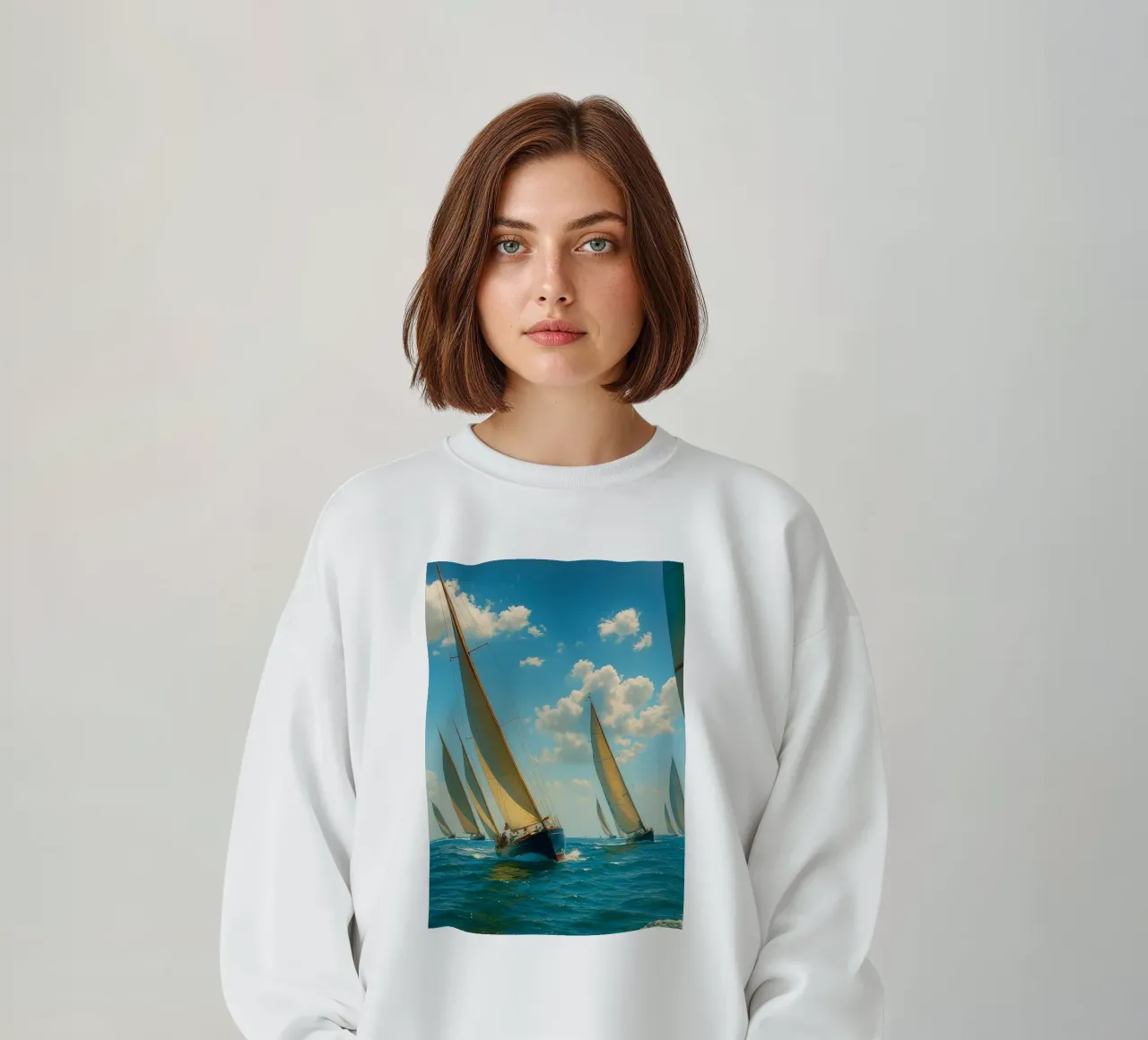 vue d'un voilier photographie rétro sweat de viantishop