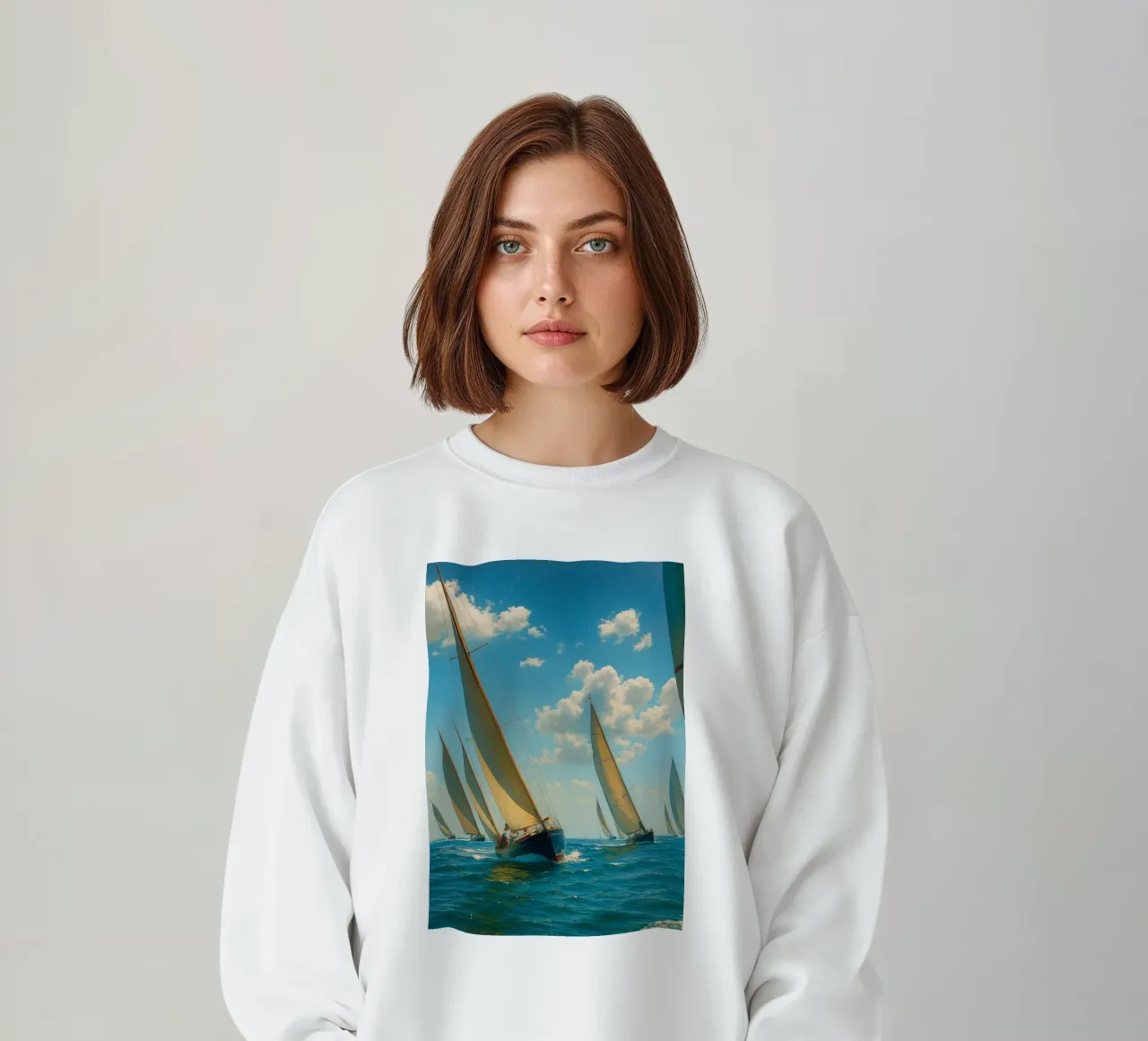 vue d'un voilier photographie rétro sweat de viantishop