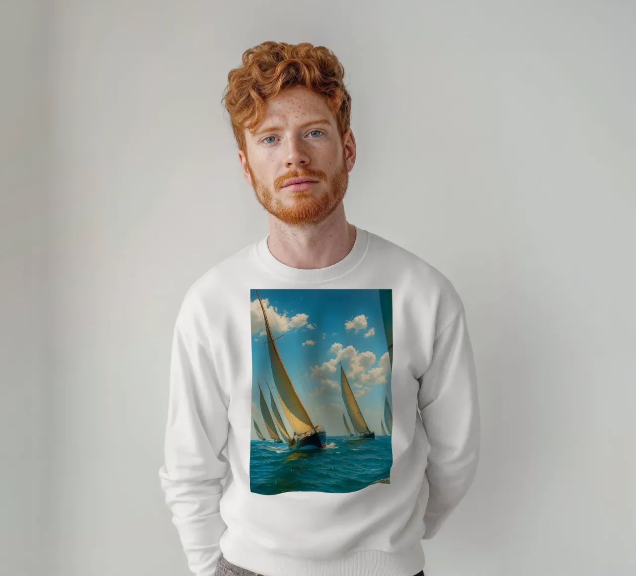 vue d'un voilier photographie rétro sweat de viantishop
