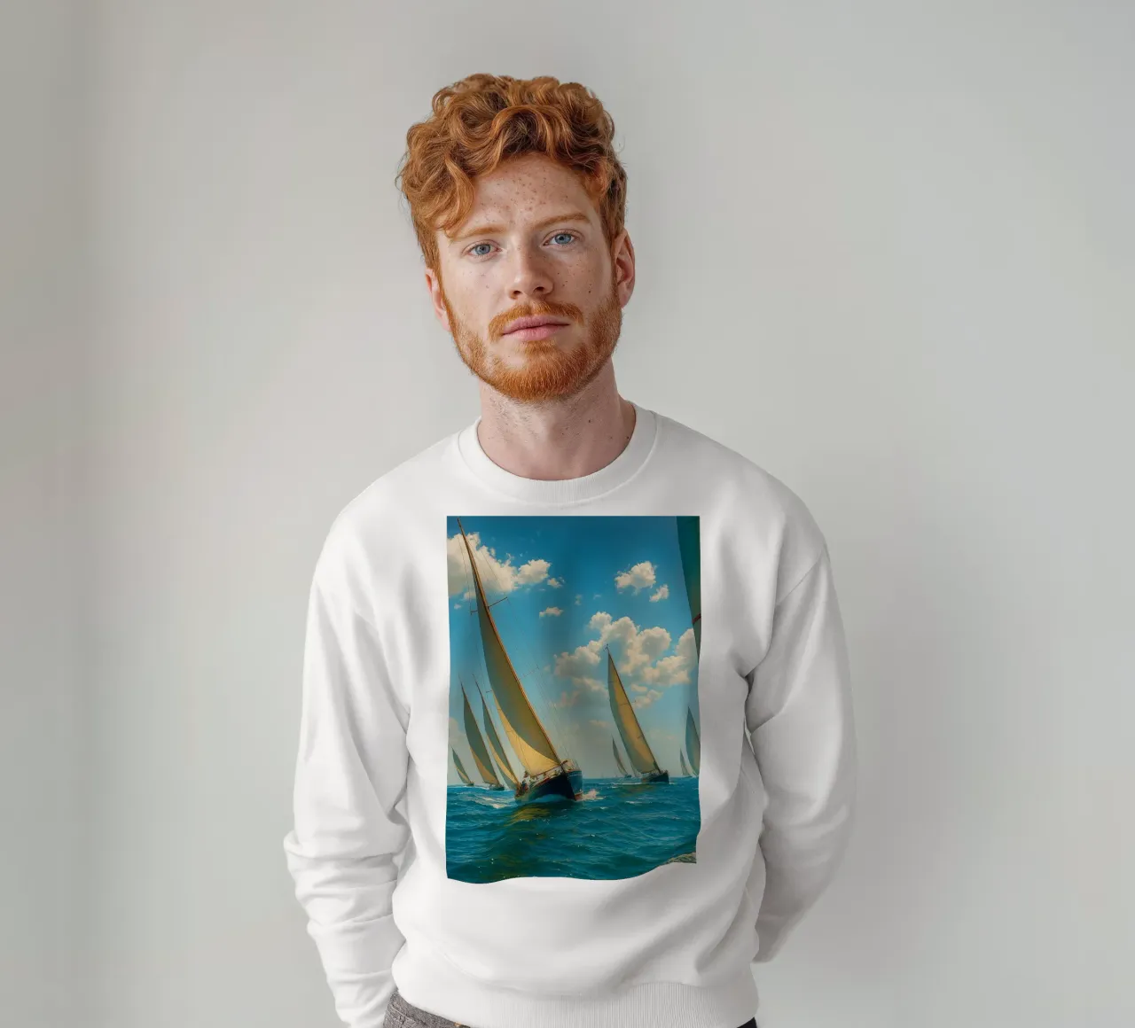 vue d'un voilier photographie rétro sweat de viantishop