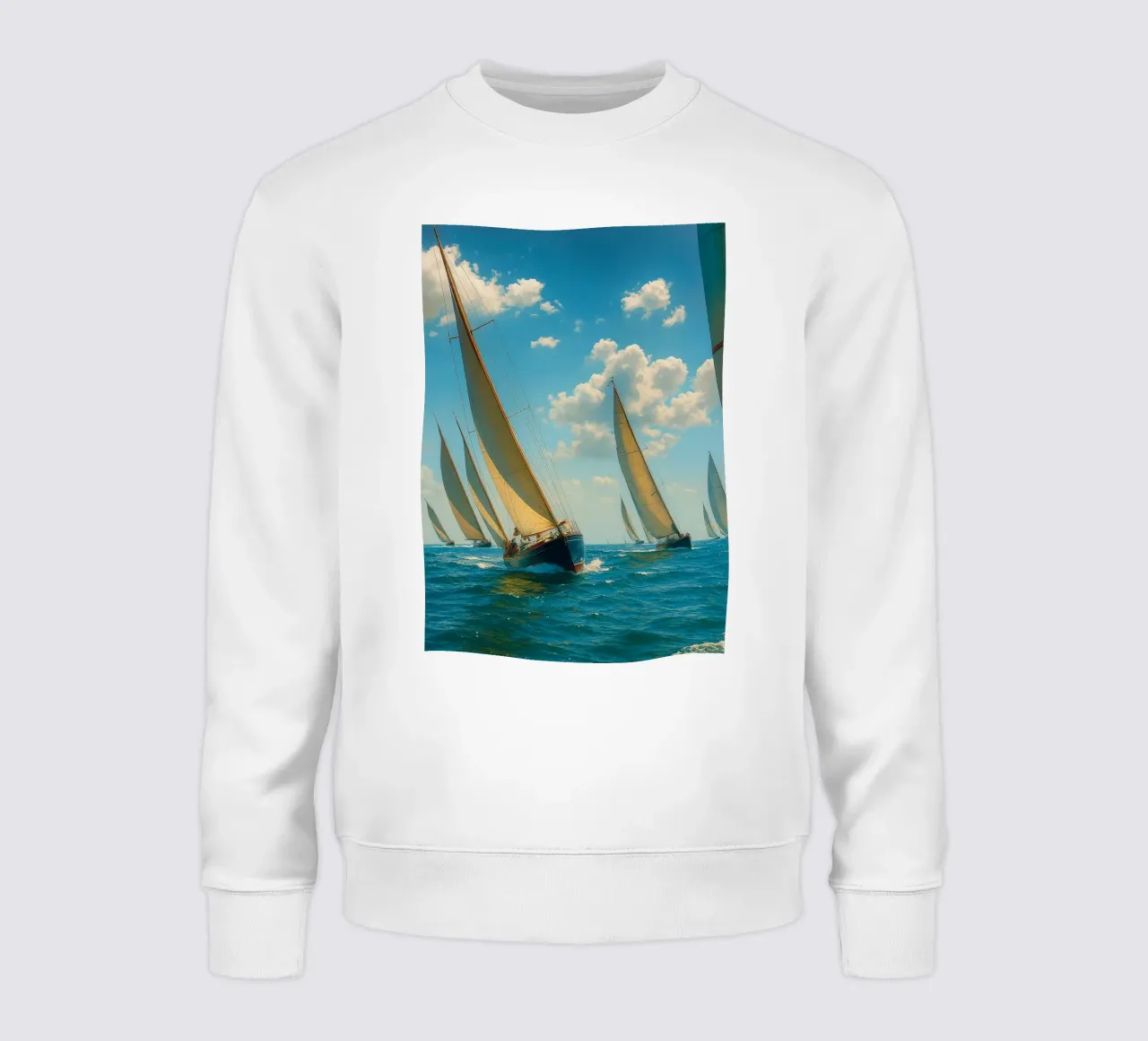 vue d'un voilier photographie rétro sweat de viantishop