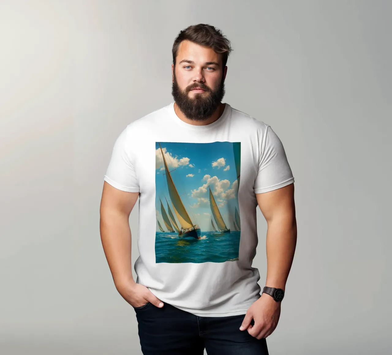 vue d'un voilier photographie rétro t-shirt de viantishop