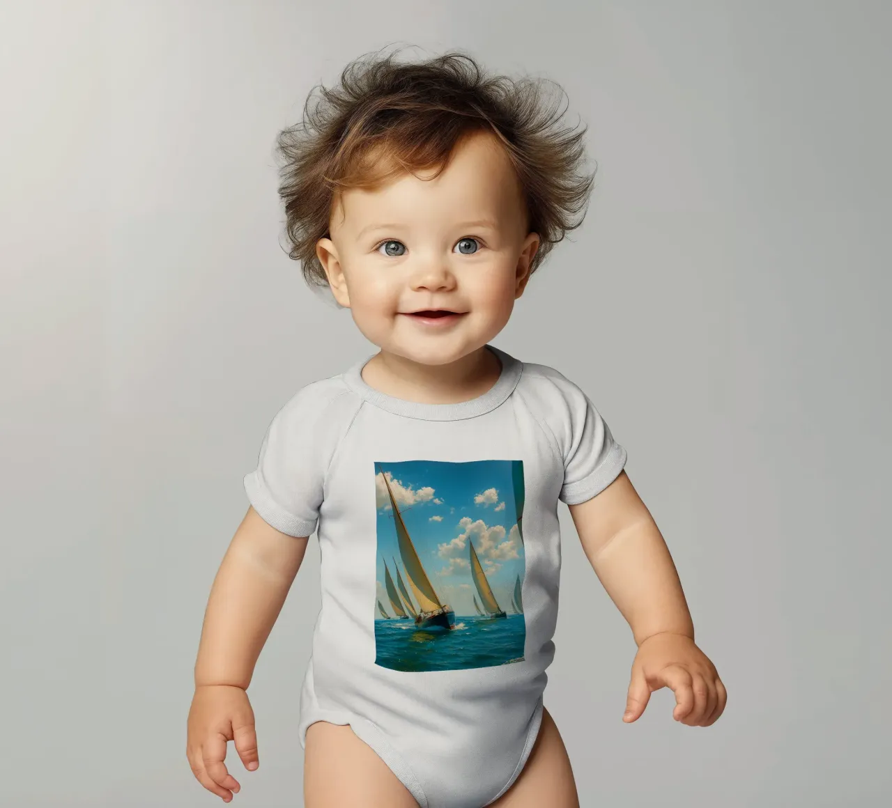 vue d'un voilier photographie rétro body bébé de viantishop