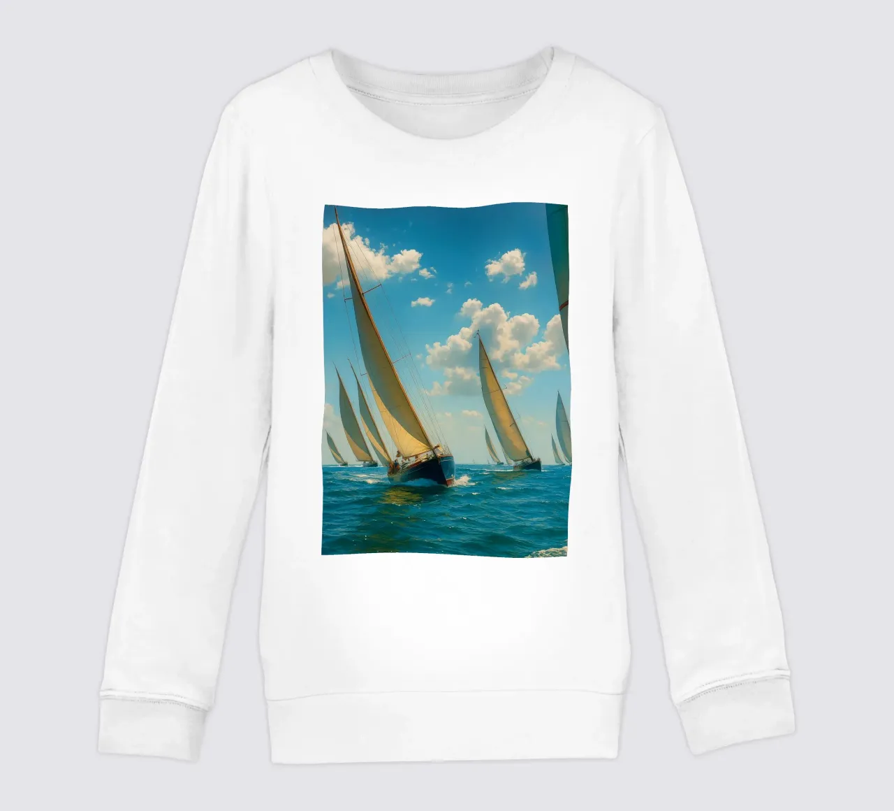 vue d'un voilier photographie rétro sweat enfant de viantishop