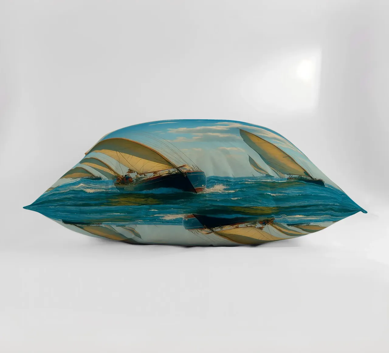 vue d'un voilier photographie rétro coussin de viantishop