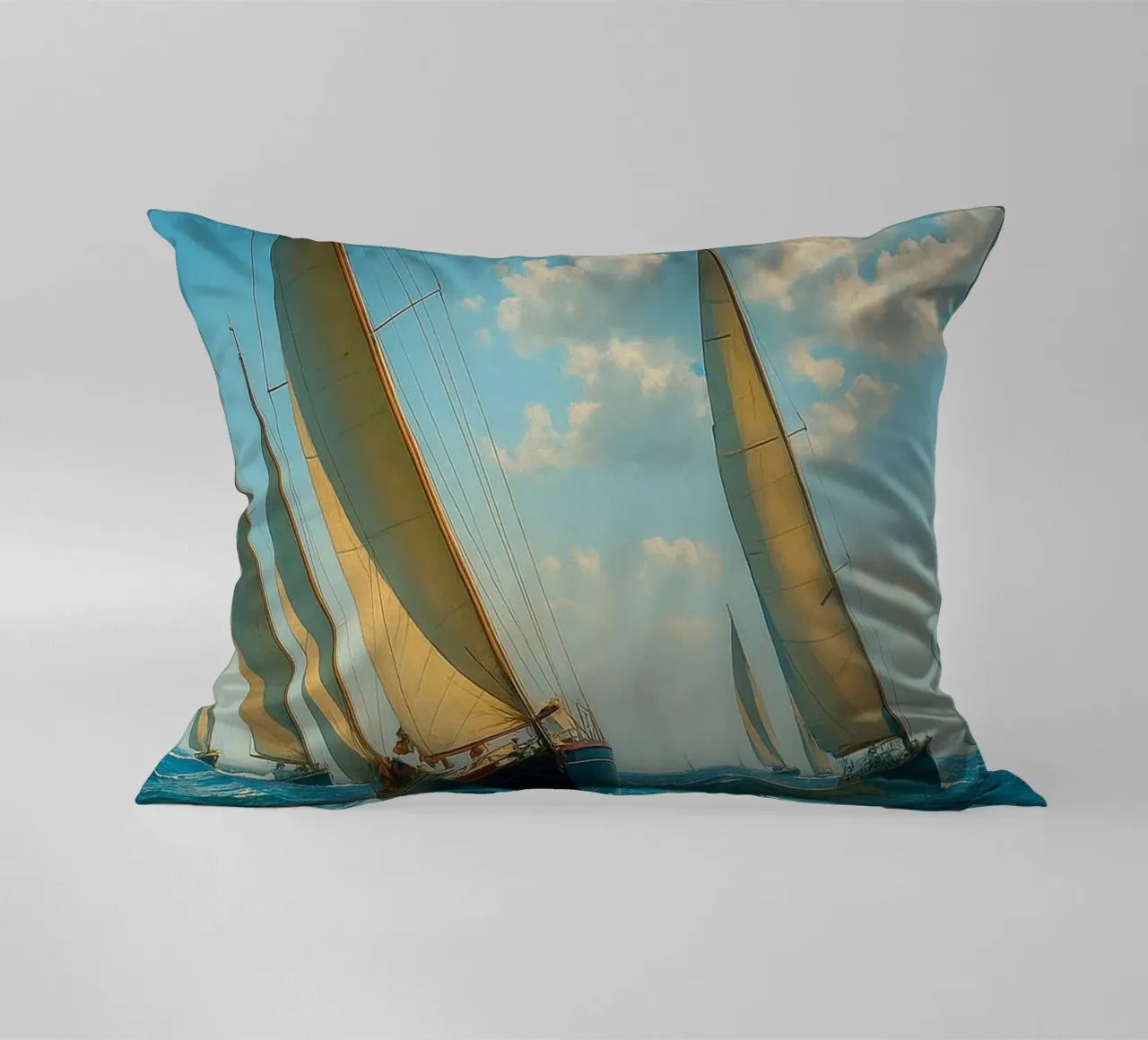 vue d'un voilier photographie rétro coussin de viantishop