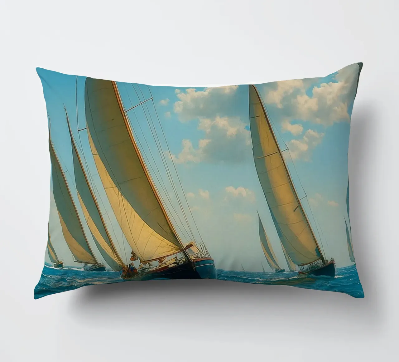 vue d'un voilier photographie rétro coussin de viantishop