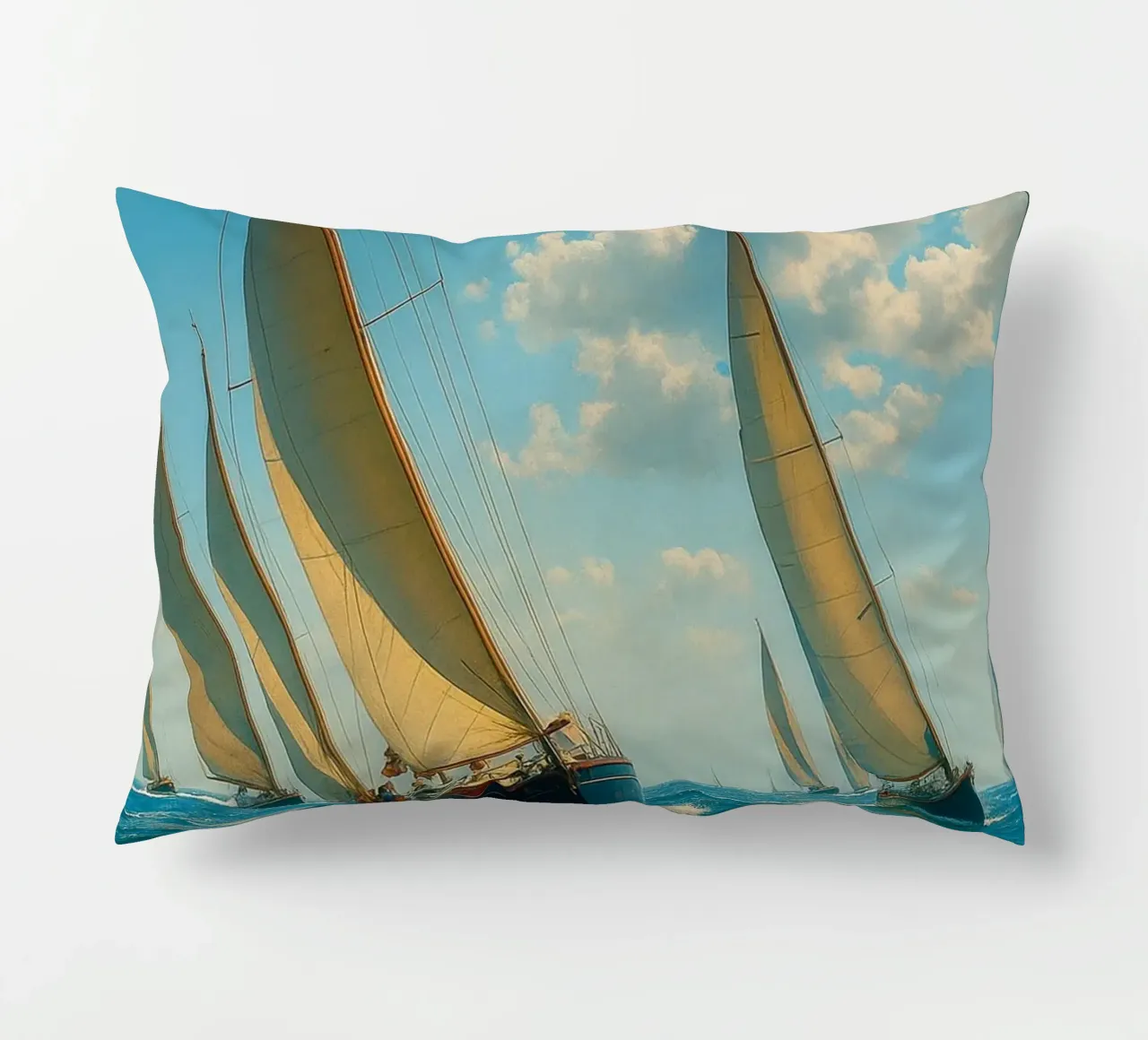 vue d'un voilier photographie rétro coussin de viantishop