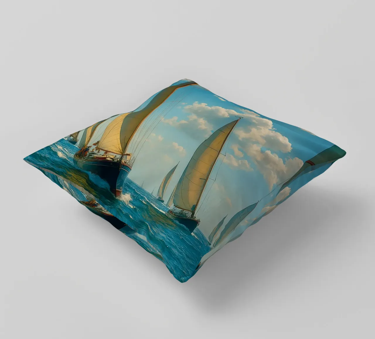 vue d'un voilier photographie rétro coussin de viantishop