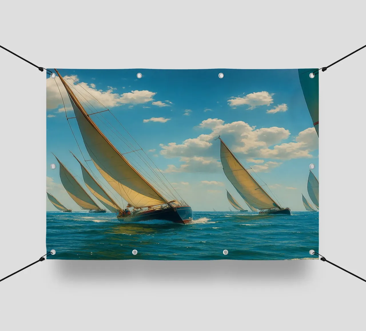 vue d'un voilier photographie rétro bâche pvc de viantishop