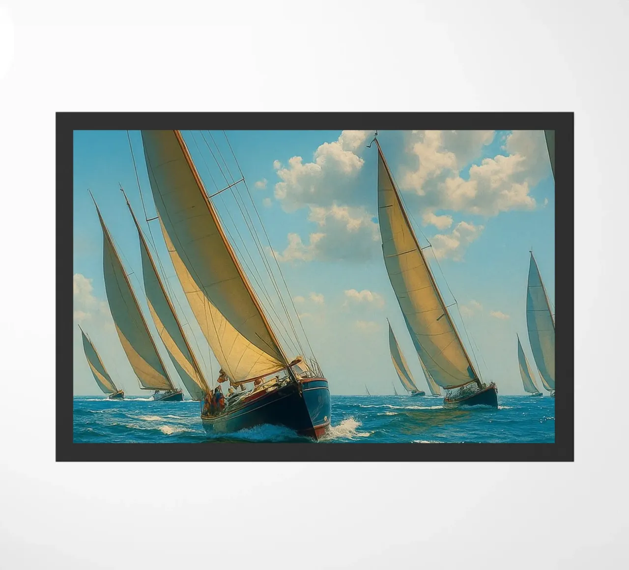 vue d'un voilier photographie rétro paillasson de viantishop