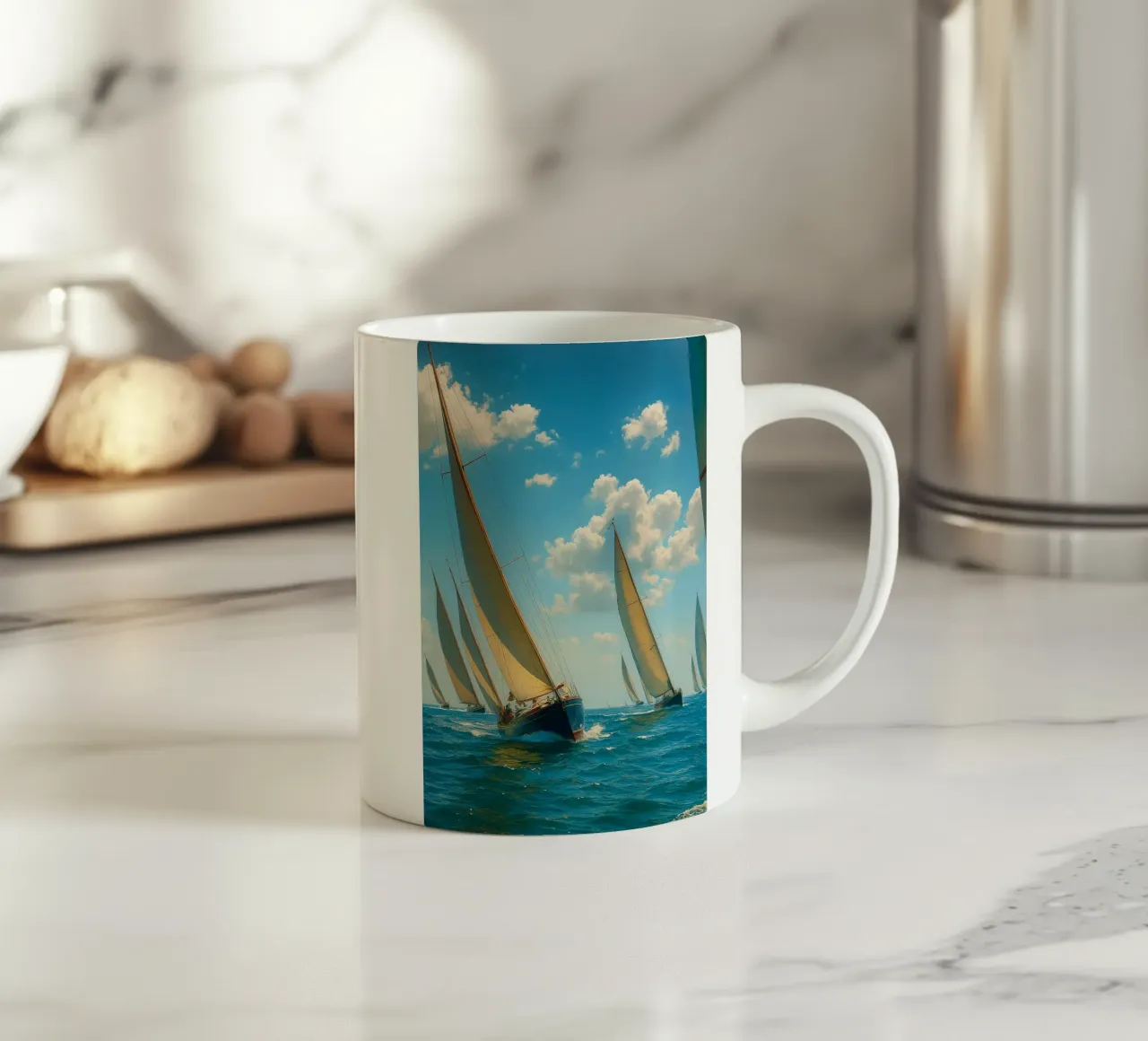 vue d'un voilier photographie rétro mug en céramique de viantishop