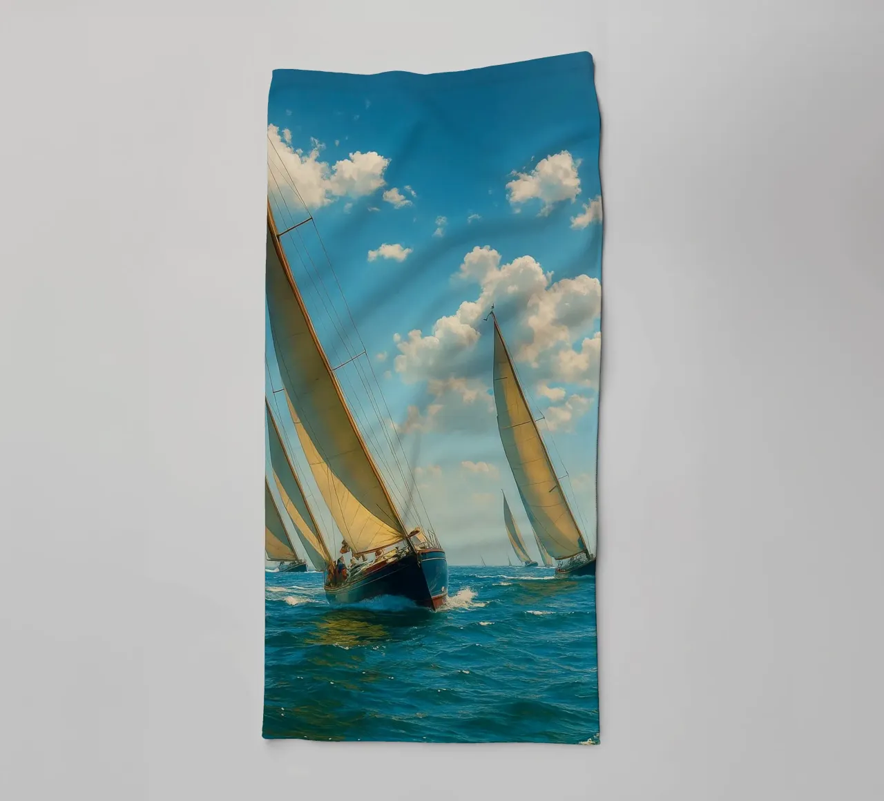 vue d'un voilier photographie rétro serviette de bain de viantishop