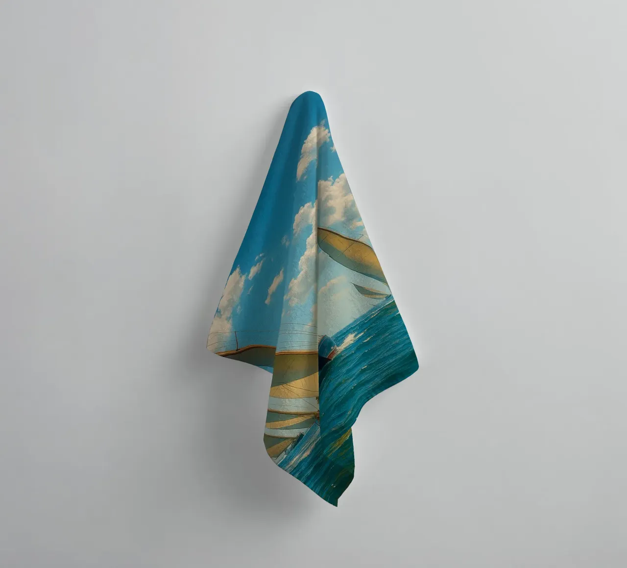 vue d'un voilier photographie rétro serviette de bain de viantishop