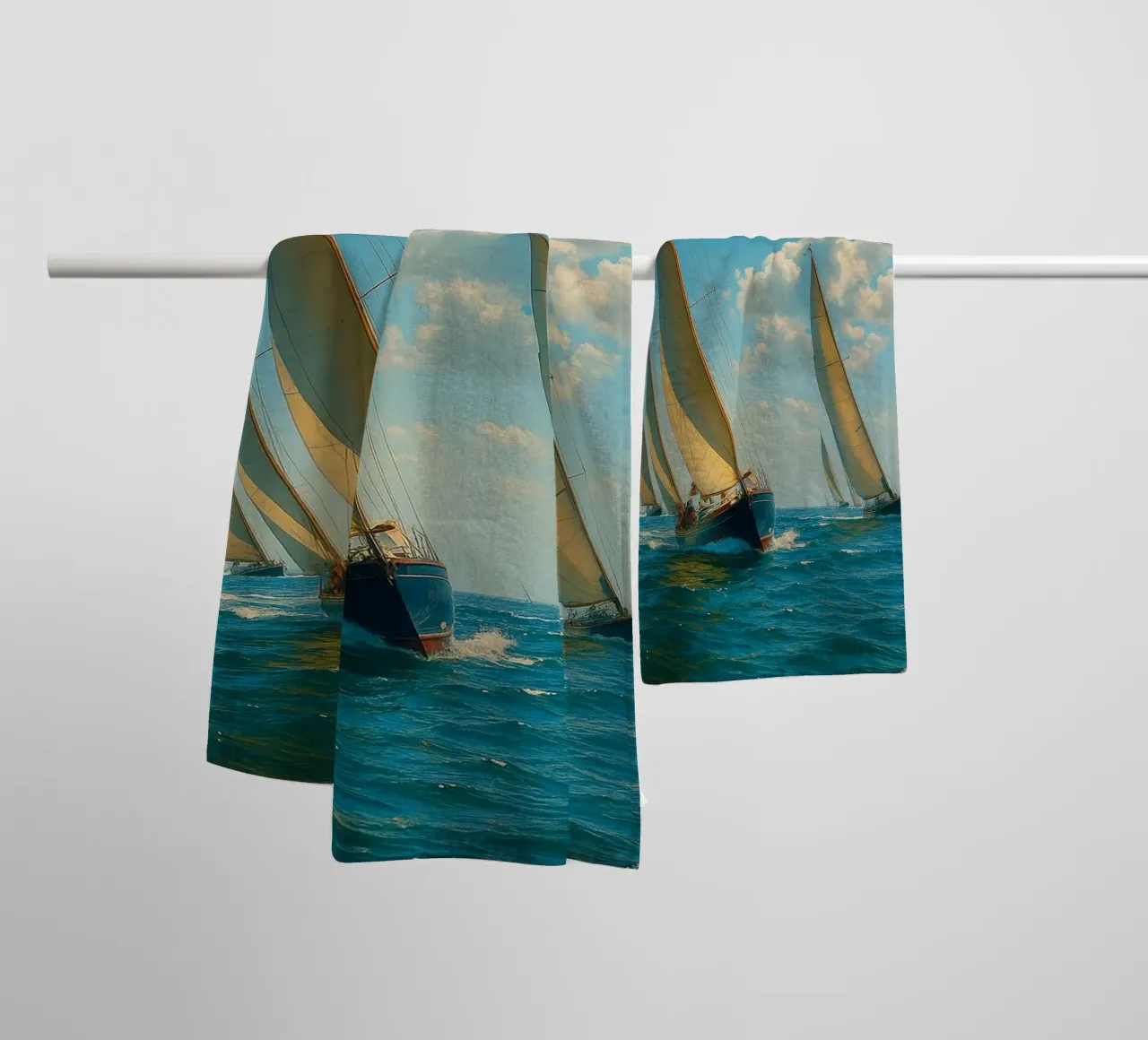 vue d'un voilier photographie rétro serviette de bain de viantishop