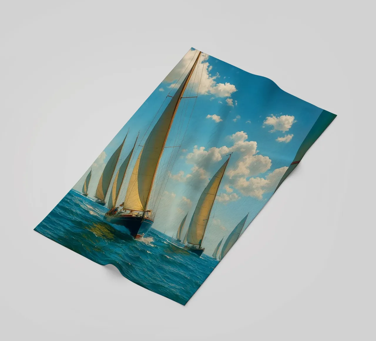 vue d'un voilier photographie rétro serviette de plage de viantishop