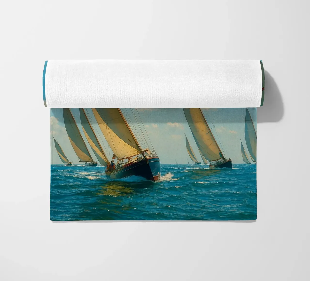 vue d'un voilier photographie rétro serviette de plage de viantishop