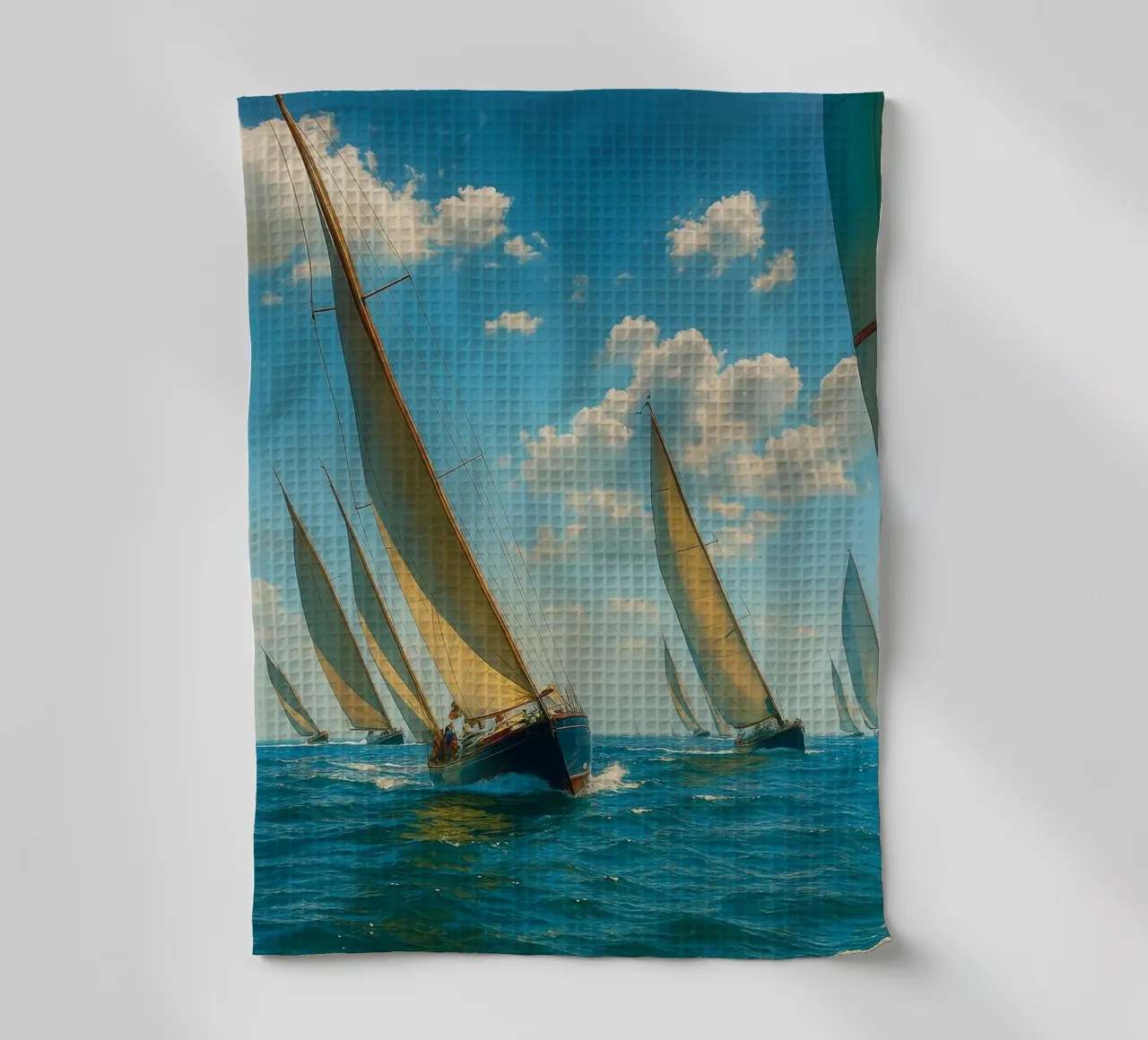 vue d'un voilier photographie rétro torchon de viantishop