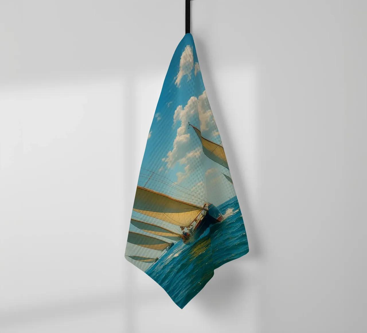 vue d'un voilier photographie rétro torchon de viantishop