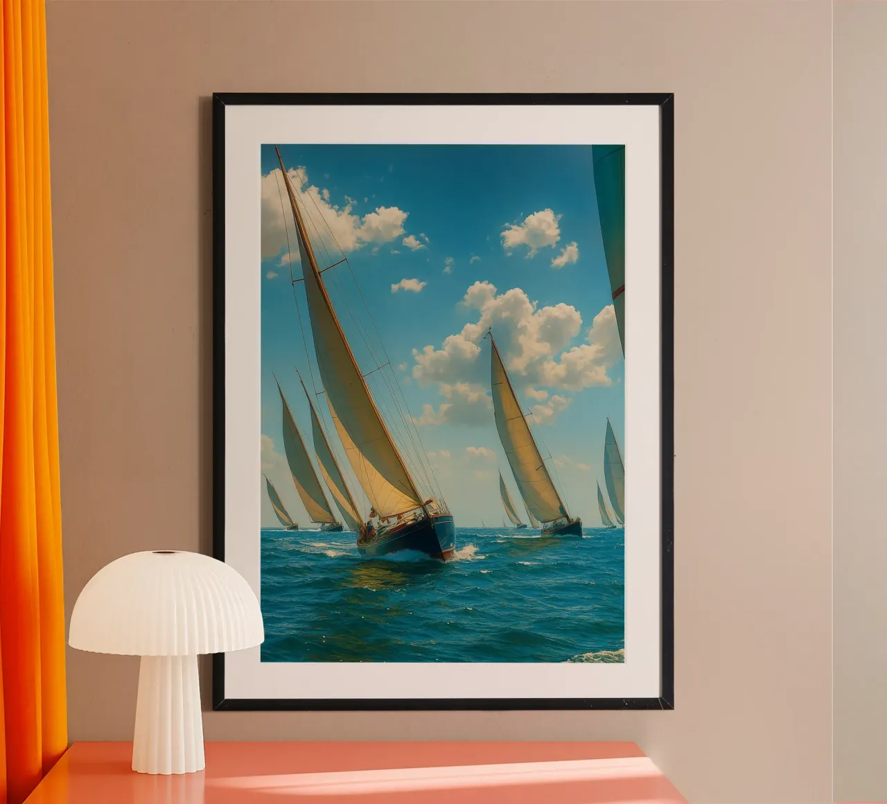 vue d'un voilier photographie rétro poster de viantishop