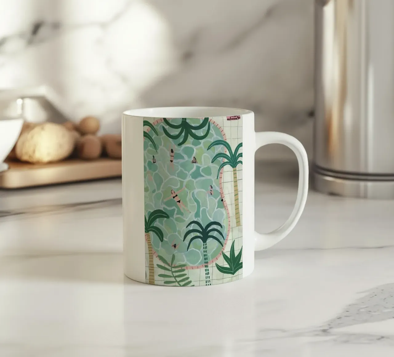 swimming in pool tazza in ceramica da Good days