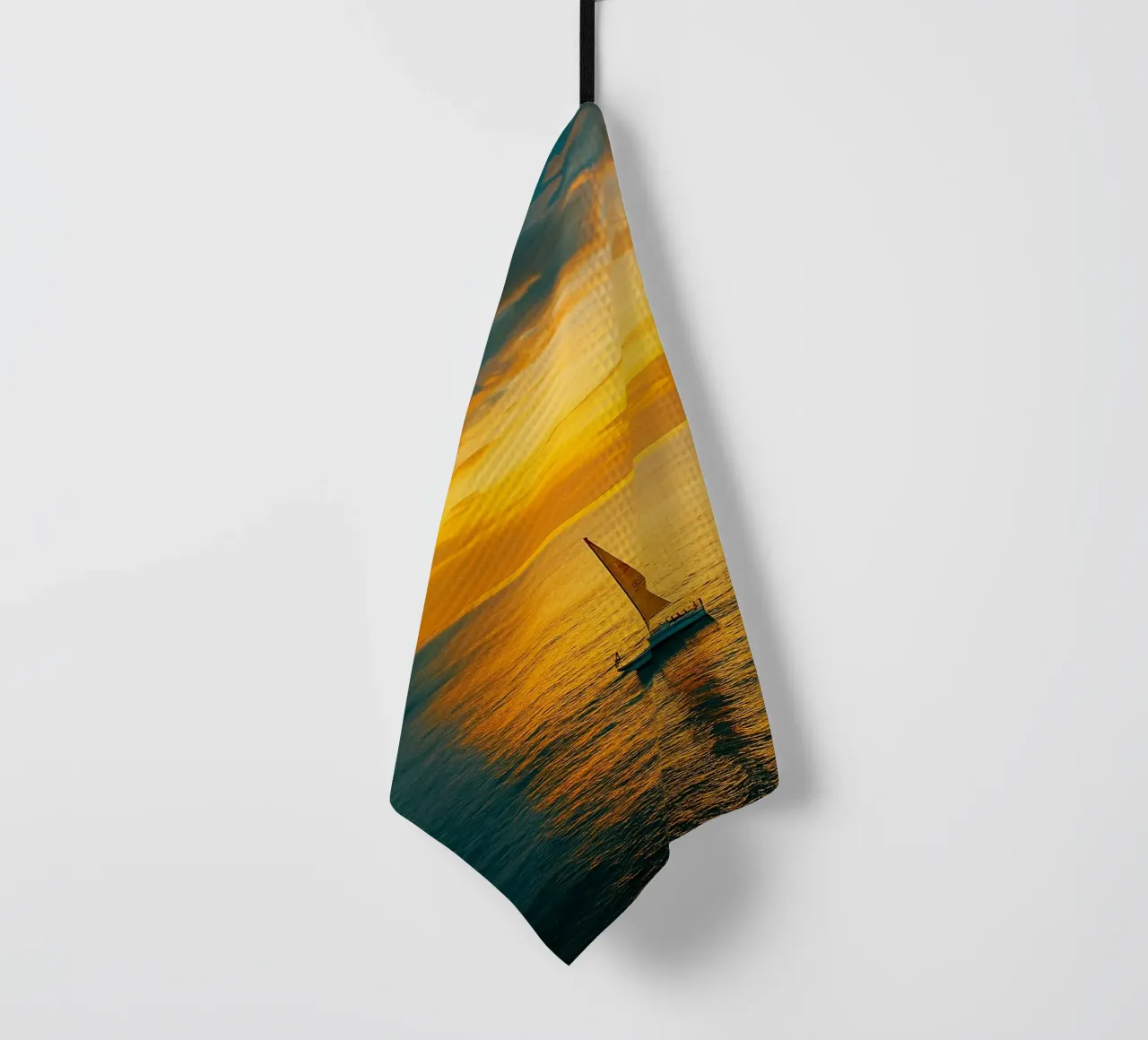 bateau à voile vue rétro photographie torchon de viantishop