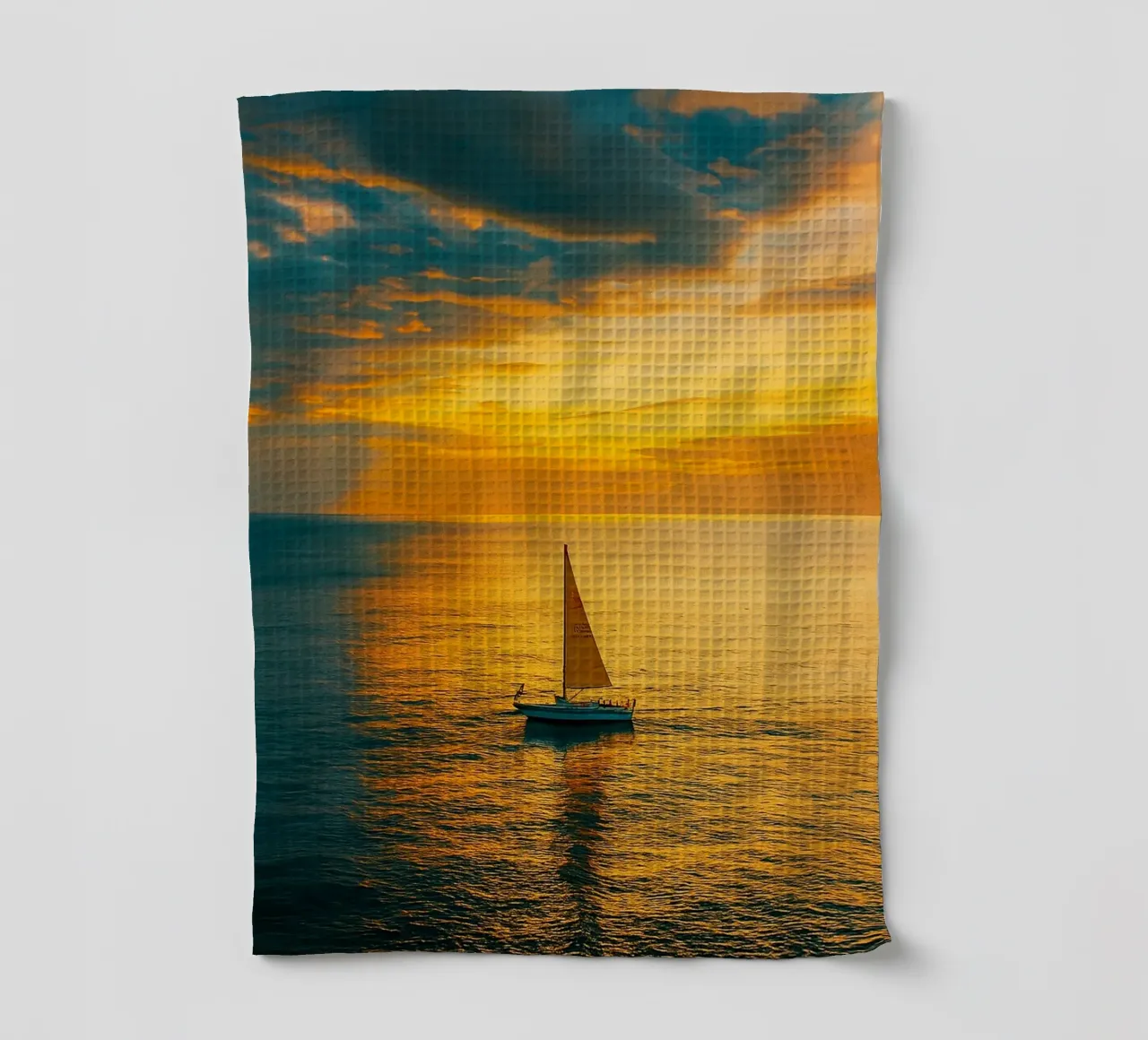 bateau à voile vue rétro photographie torchon de viantishop