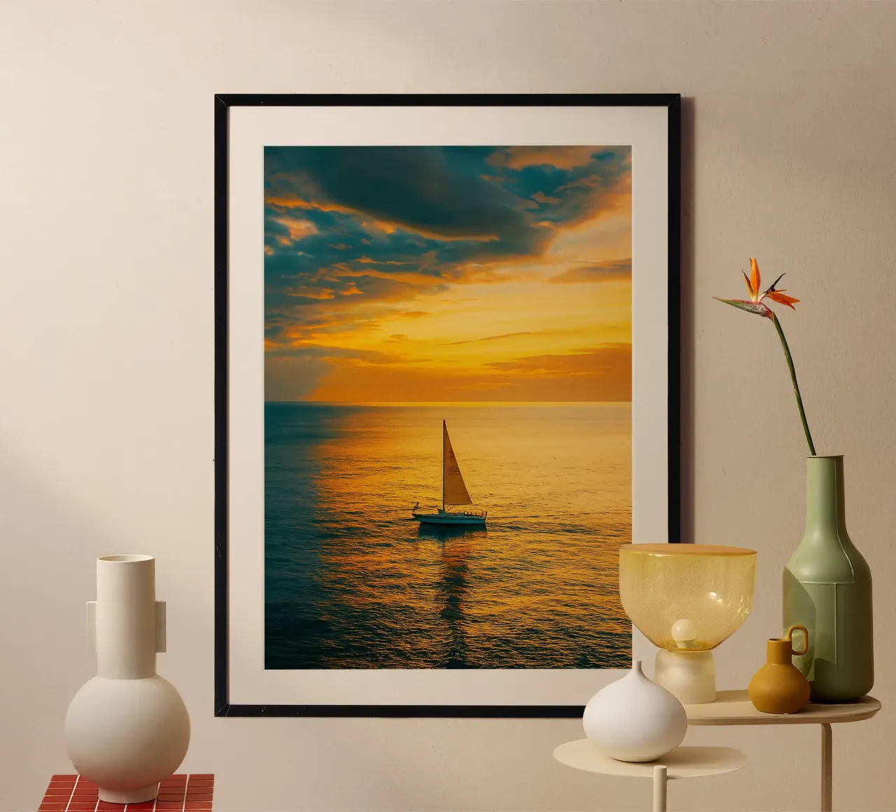 bateau à voile vue rétro photographie poster de viantishop