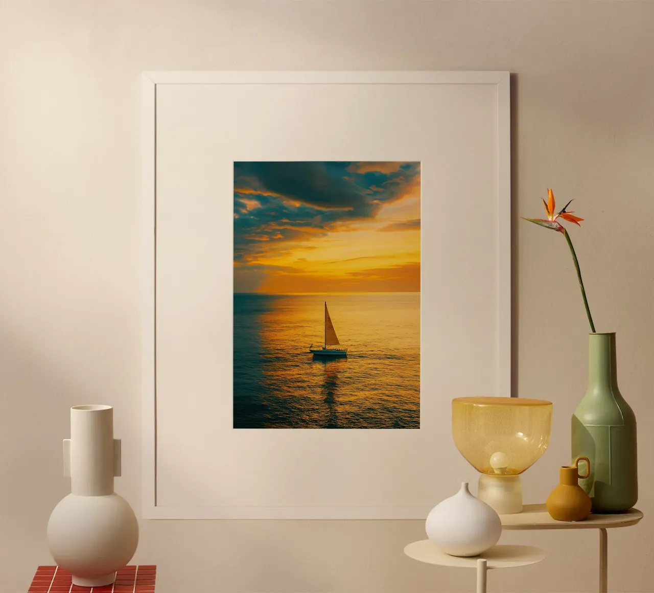 bateau à voile vue rétro photographie poster de viantishop