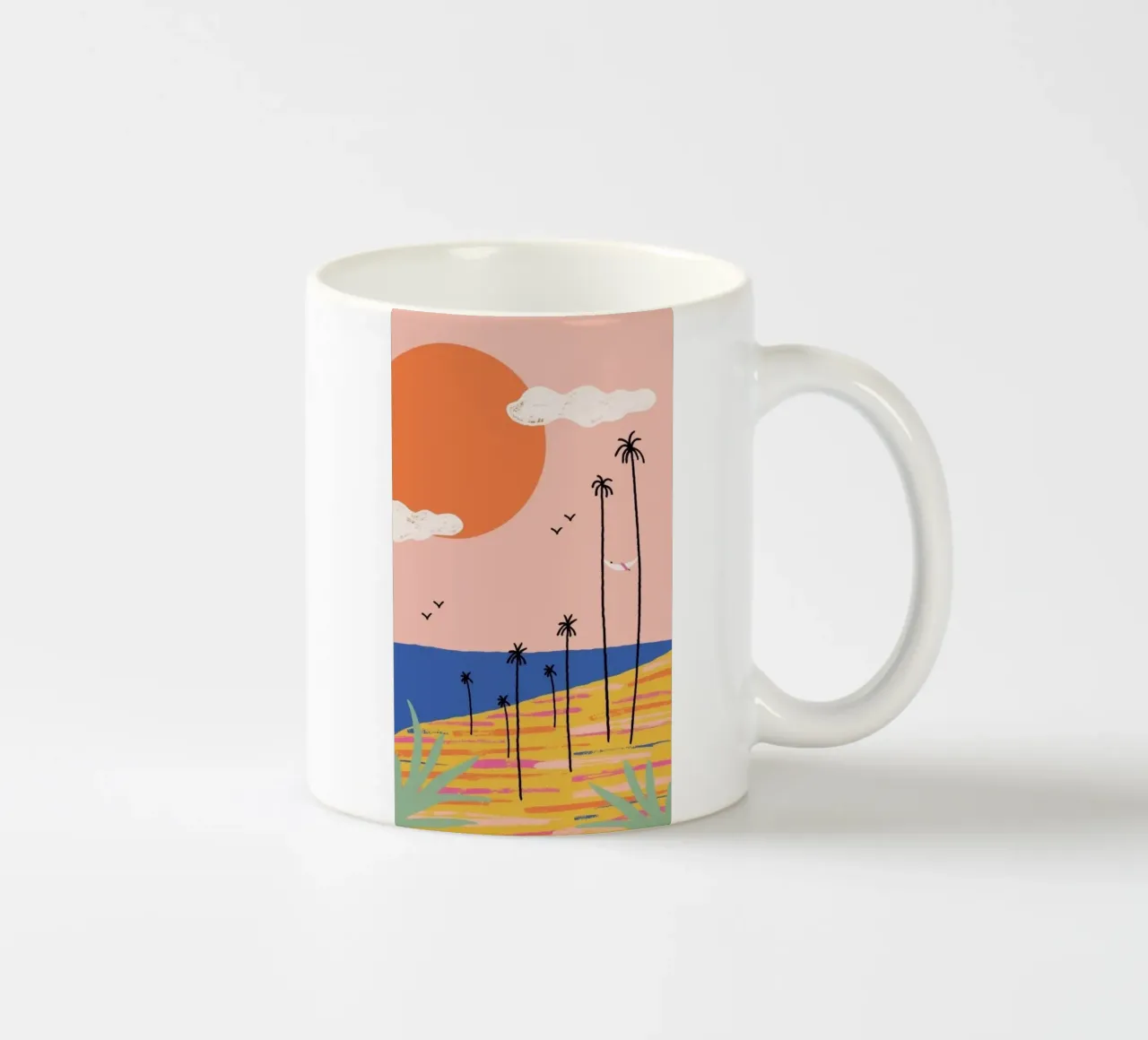 line palm and sunset tazza in ceramica da Good days