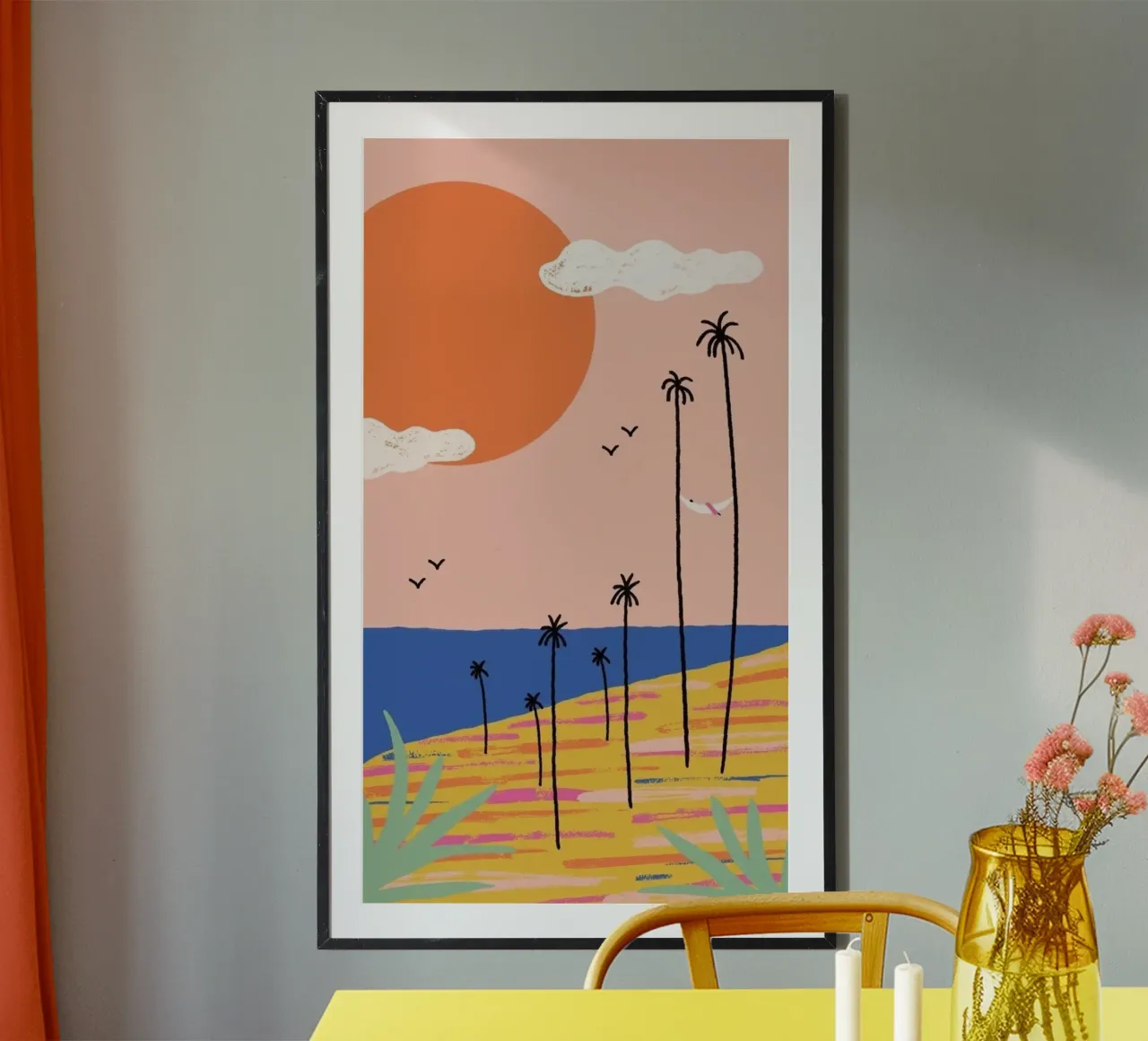 line palm and sunset poster da Good days
