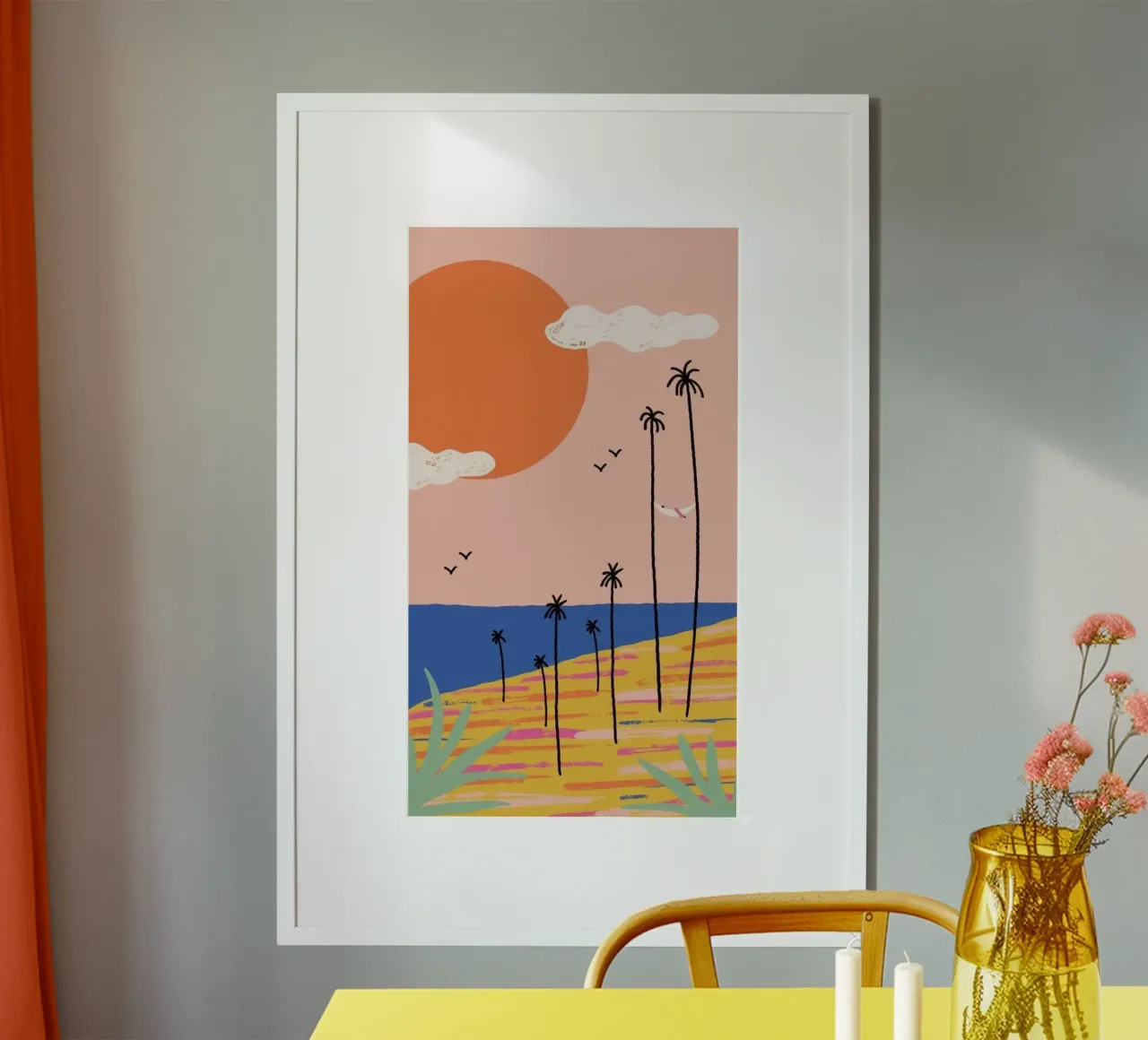 line palm and sunset poster da Good days