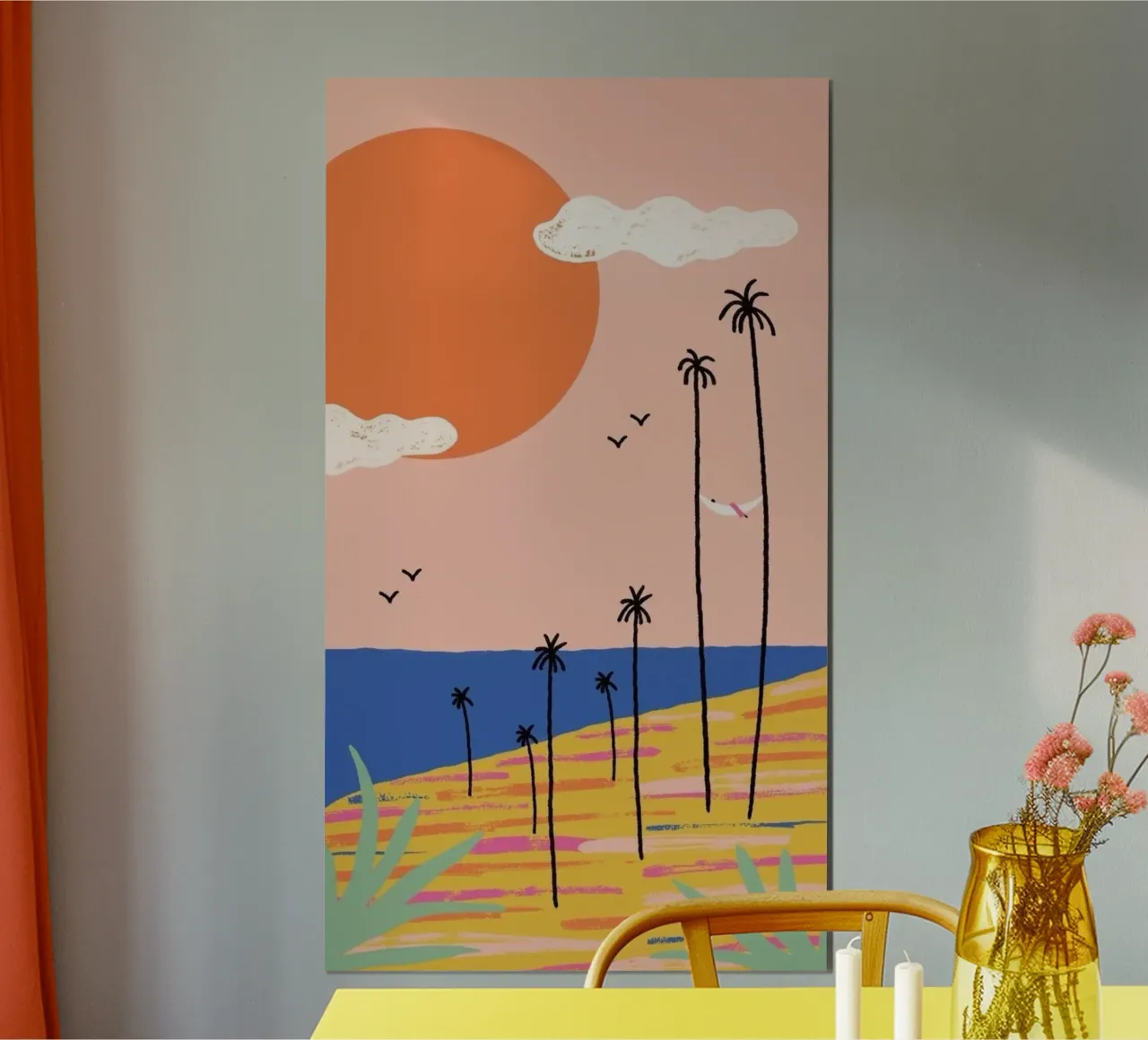 line palm and sunset poster da Good days
