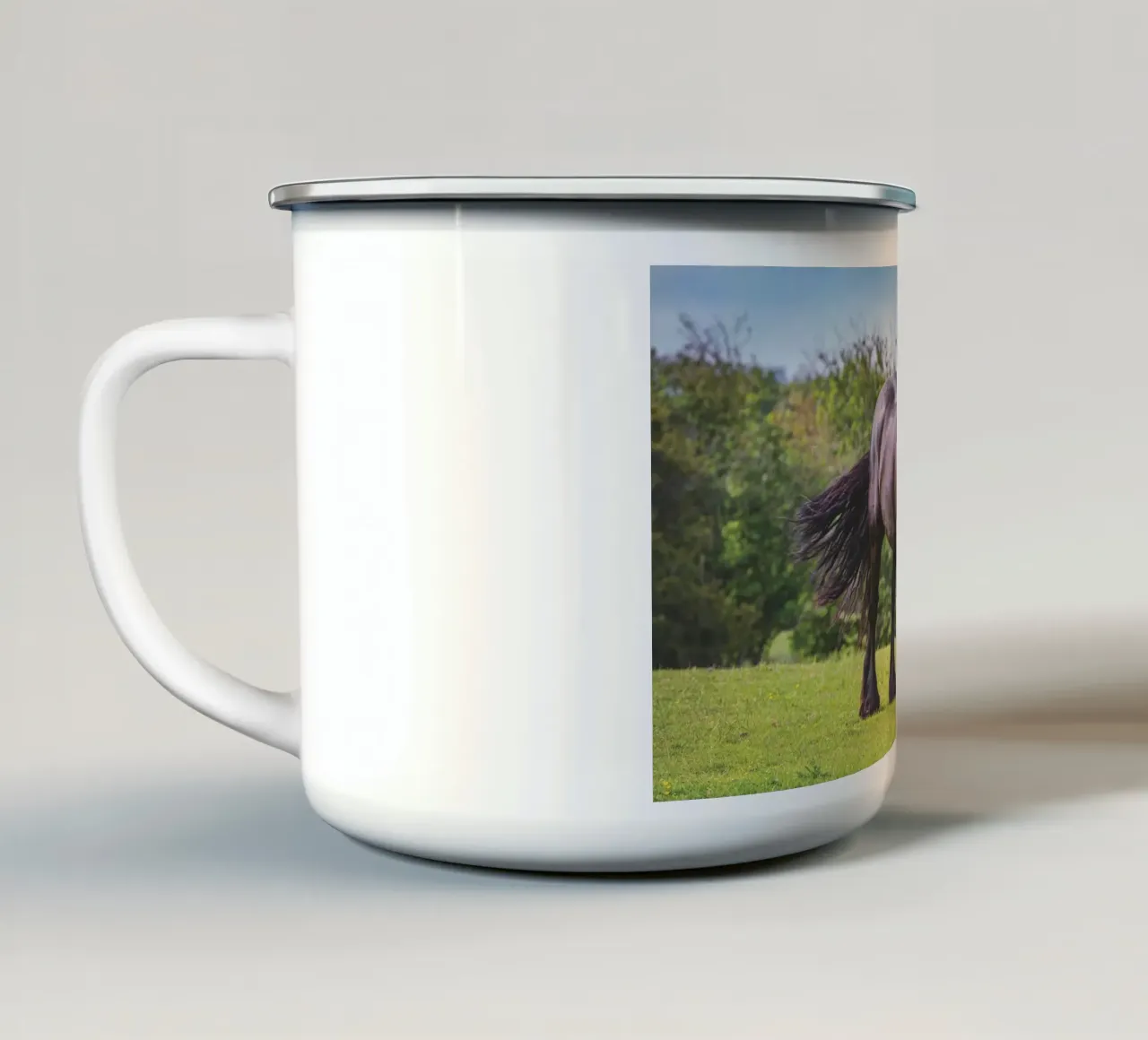 Cavallo nero tazza in smalto da Dave Hare Photography