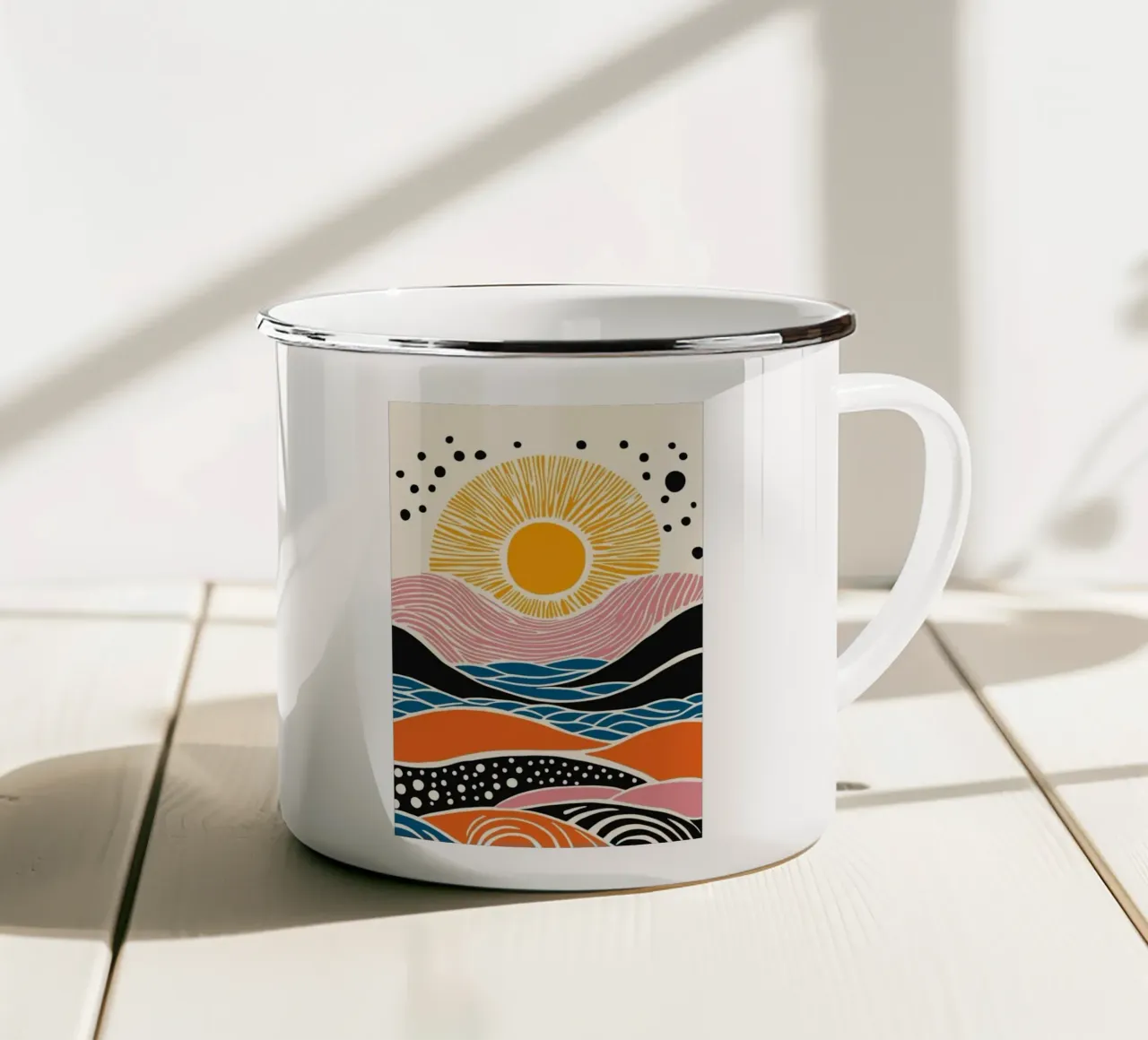 wave and sunshine tazza in smalto da Good days