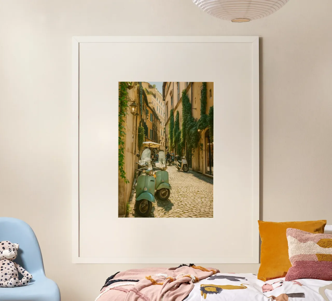 scooter parking vue retro photographie poster de viantishop